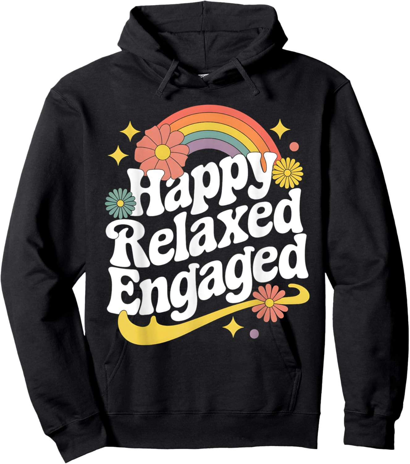 Happy Relaxed Engaged Behavior Analyst ABA Therapist Groovy Hoodie - Hoodie | Black