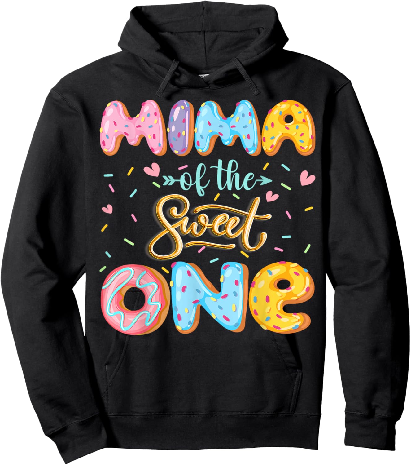 Mima Of The Sweet One 1St Birthday Girl Donut Lover Hoodie - Hoodie | Black