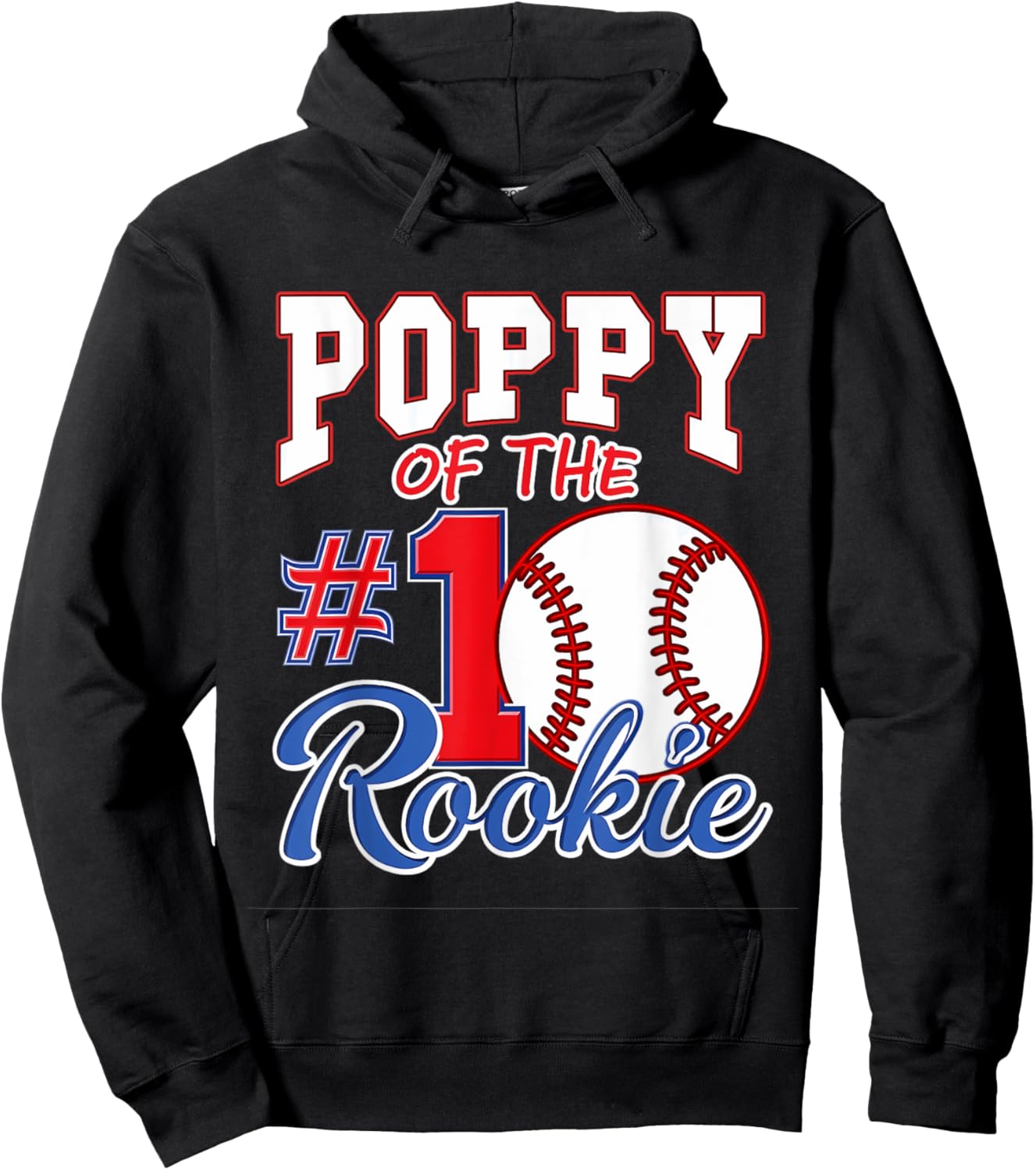 Retro Grandpa Poppy Of The Number 1 Rookie Baseball Hoodie - Hoodie | Black