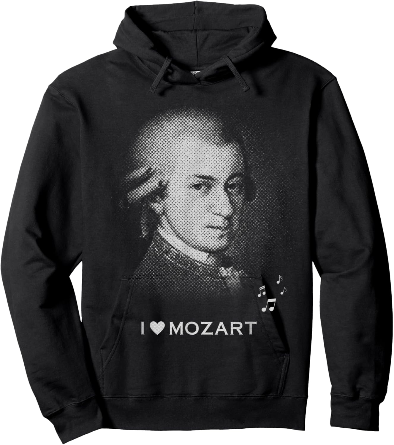 Wolfgang Amadeus Mozart Classical Music Composer Portrait Hoodie - Hoodie | Black