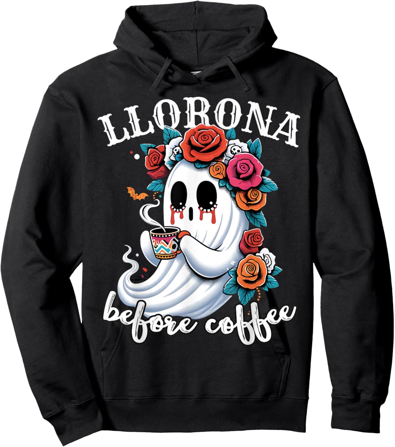 Llorona Before Coffee Mexican Ghost Coffee Lover Halloween Hoodie - Hoodie | Black