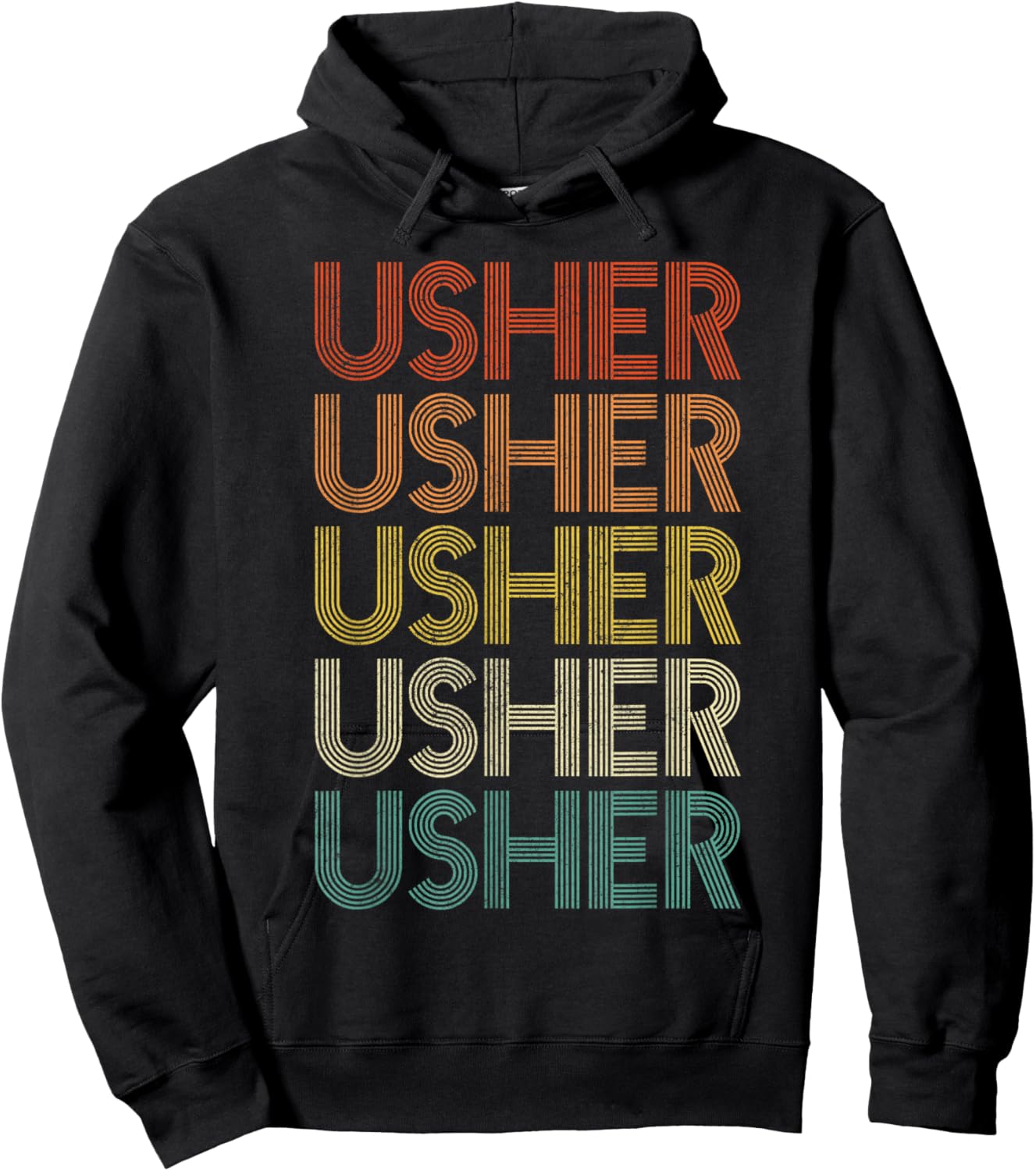 Usher Vintage Retro Hoodie - Hoodie | Black