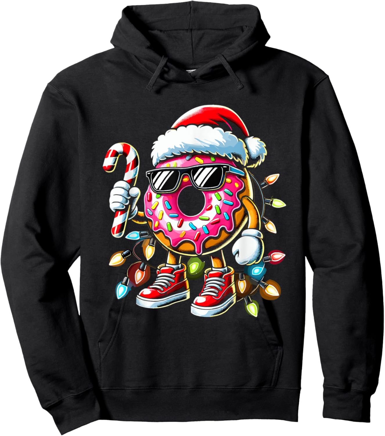 Donut Christmas Doughnut Xmas Women Kids Hoodie - Hoodie | Black