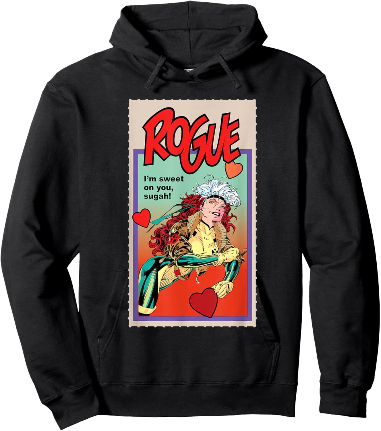 Marvel X-Men Retro ’90s Valentine’s Day Card Rogue Hoodie - Hoodie | Black