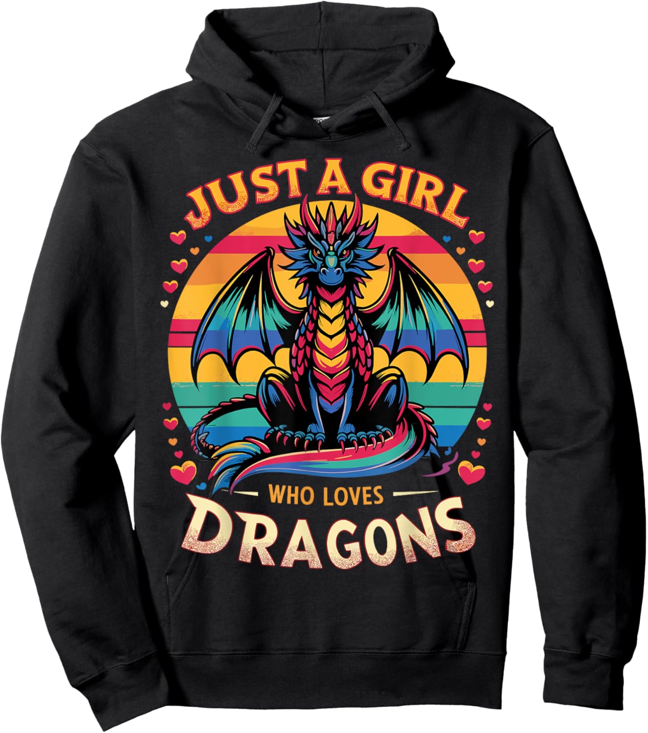 Just A Girl Who Loves Dragons Cute Dragon Hoodie - Hoodie | Black