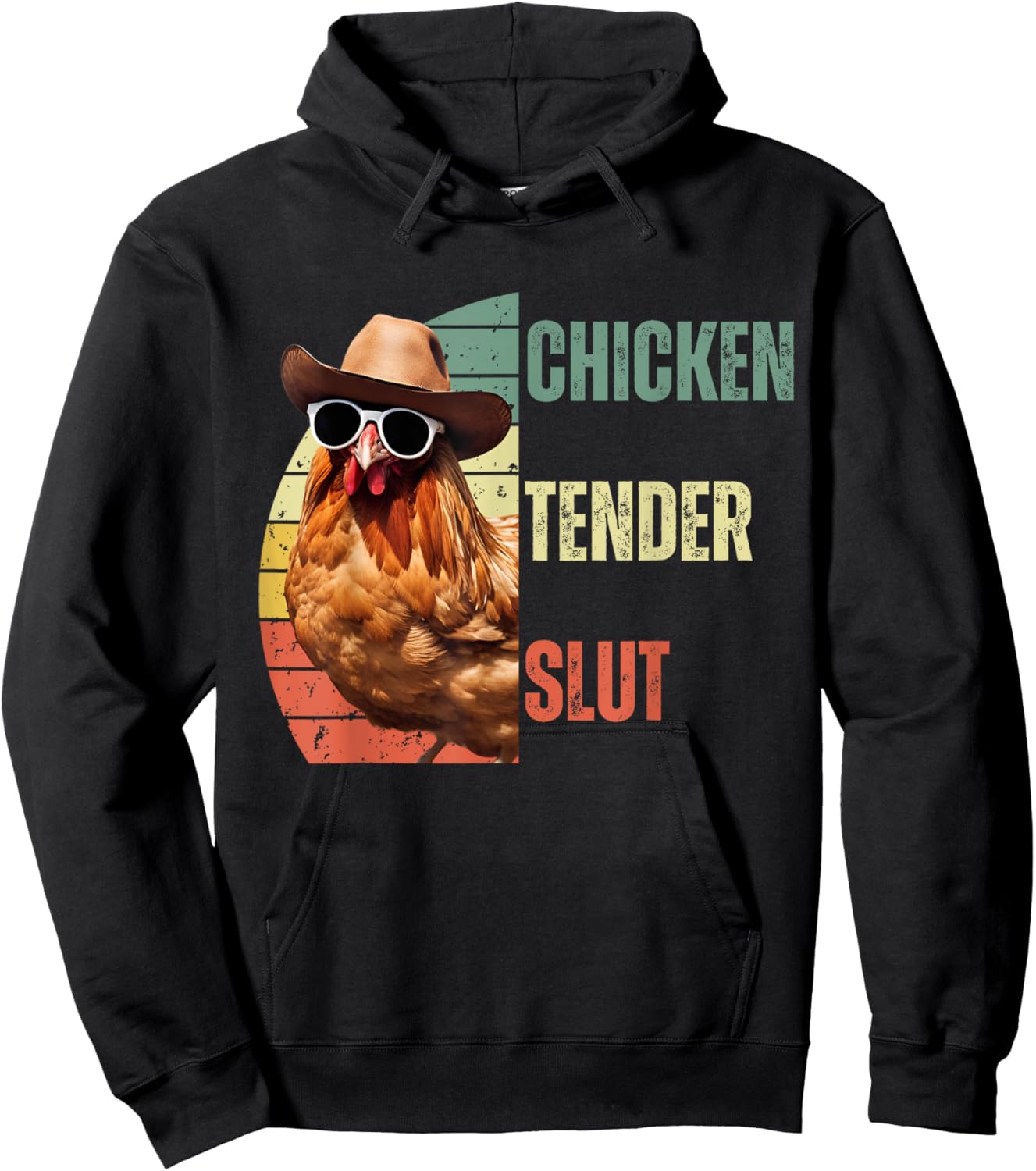 Chicken Tender Slut Sunglasses Retro Vintage Adult Humor Hoodie - Hoodie | Black