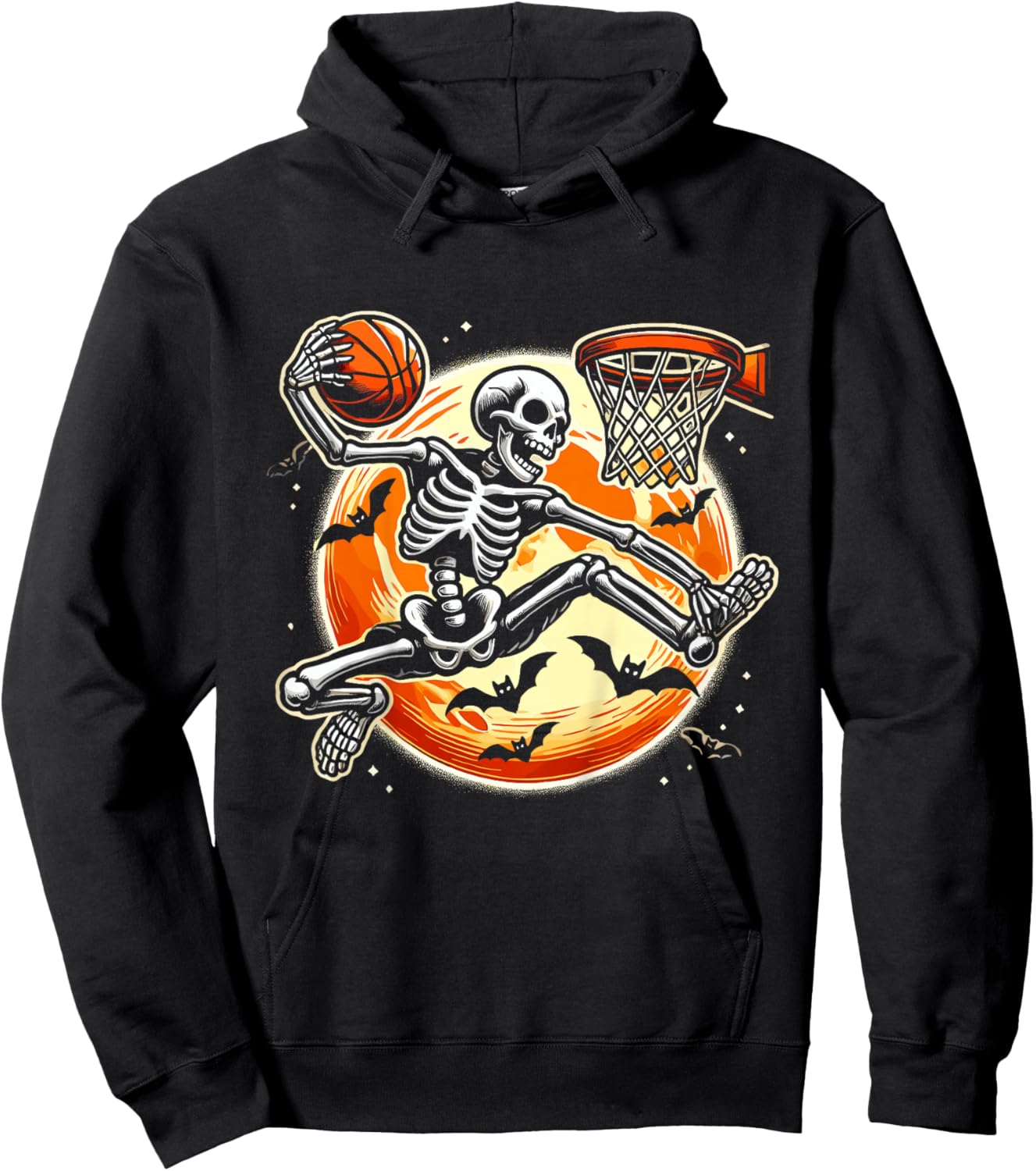 Kids Skeleton Basketball Boys Halloween Shirts Kids Boys Hoodie - Hoodie | Black