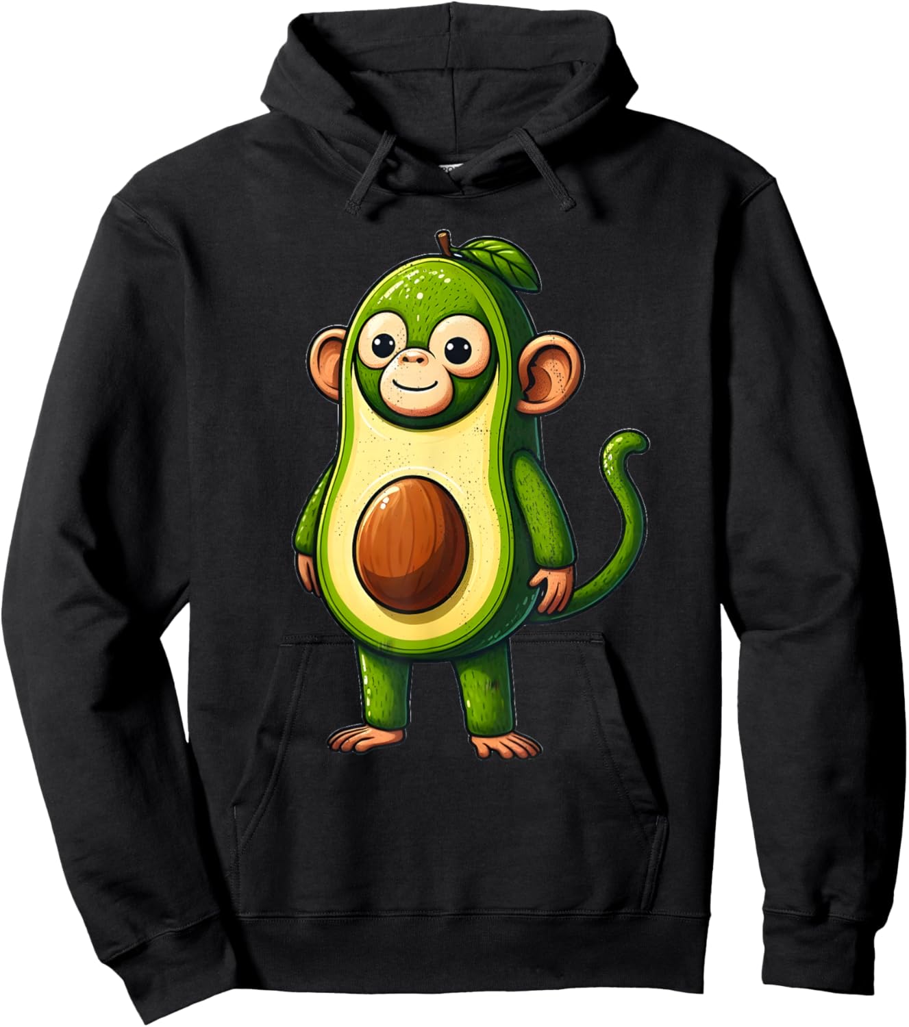 Avocado Monkey Hoodie - Hoodie | Black