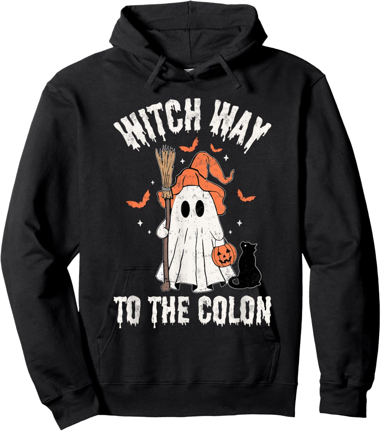 Witch Way To The Colon Gastrointestinal Endo Nurse Halloween Hoodie - Hoodie | Black