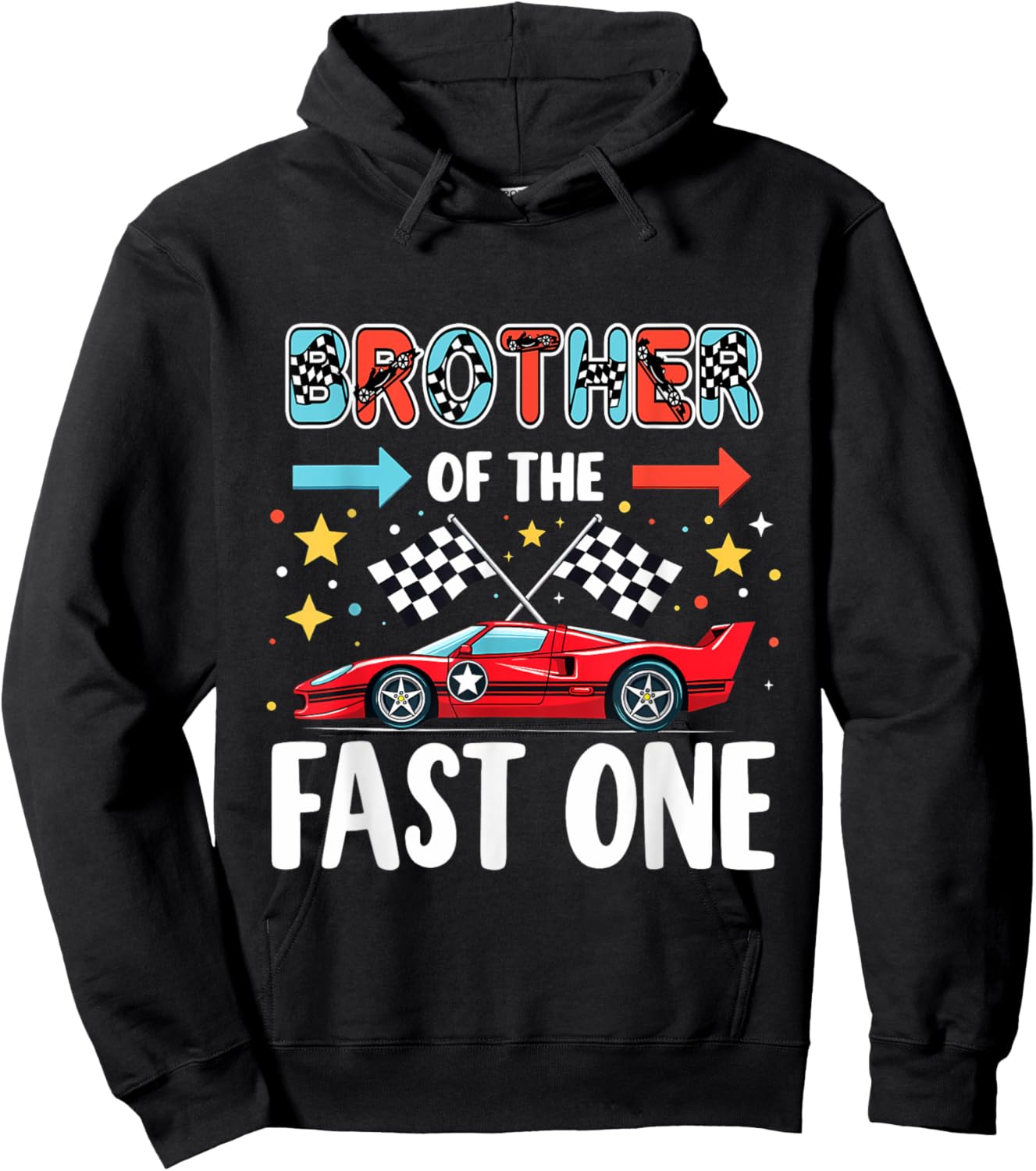 Car Racing 1st Birthday Brother Of The Fast One Hoodie - Hoodie | Black
