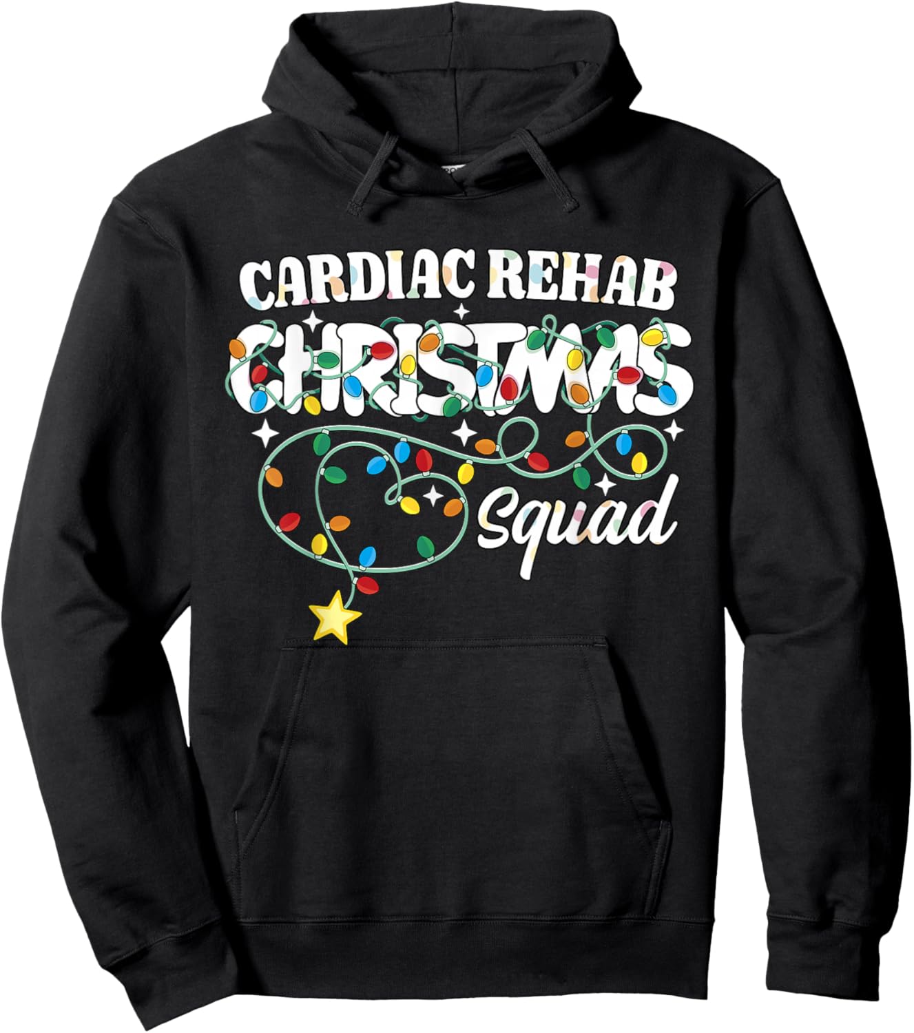 Cardiac Rehab Christmas Squad CNA NP Cardiology Nurse Techs Hoodie - Hoodie | Black