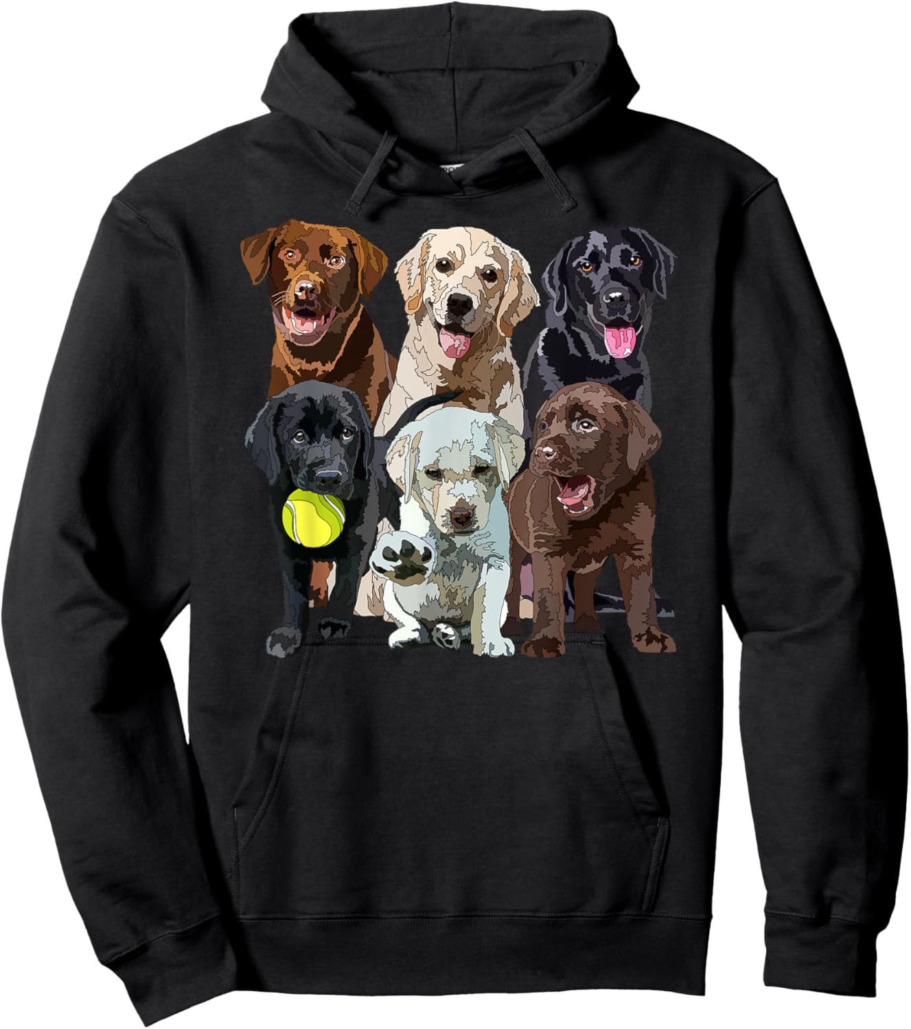 Labrador Retriever Lover Black Chocolate Yellow Lab Mom Dad Hoodie - Hoodie | Black