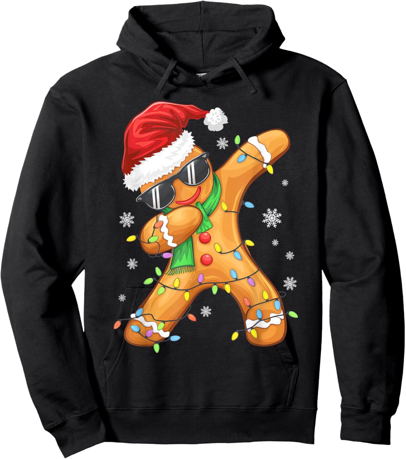 Dabbing Gingerbread Christmas Boys Girls Kids Funny Xmas Dab Hoodie - Hoodie | Black