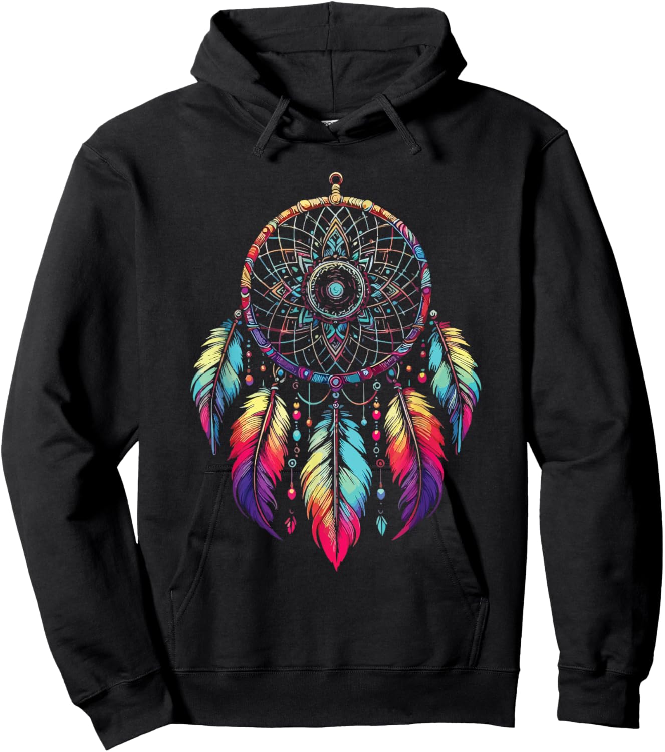Dream Catcher Feathers Indian Hippie Tribal Native American Hoodie - Hoodie | Black