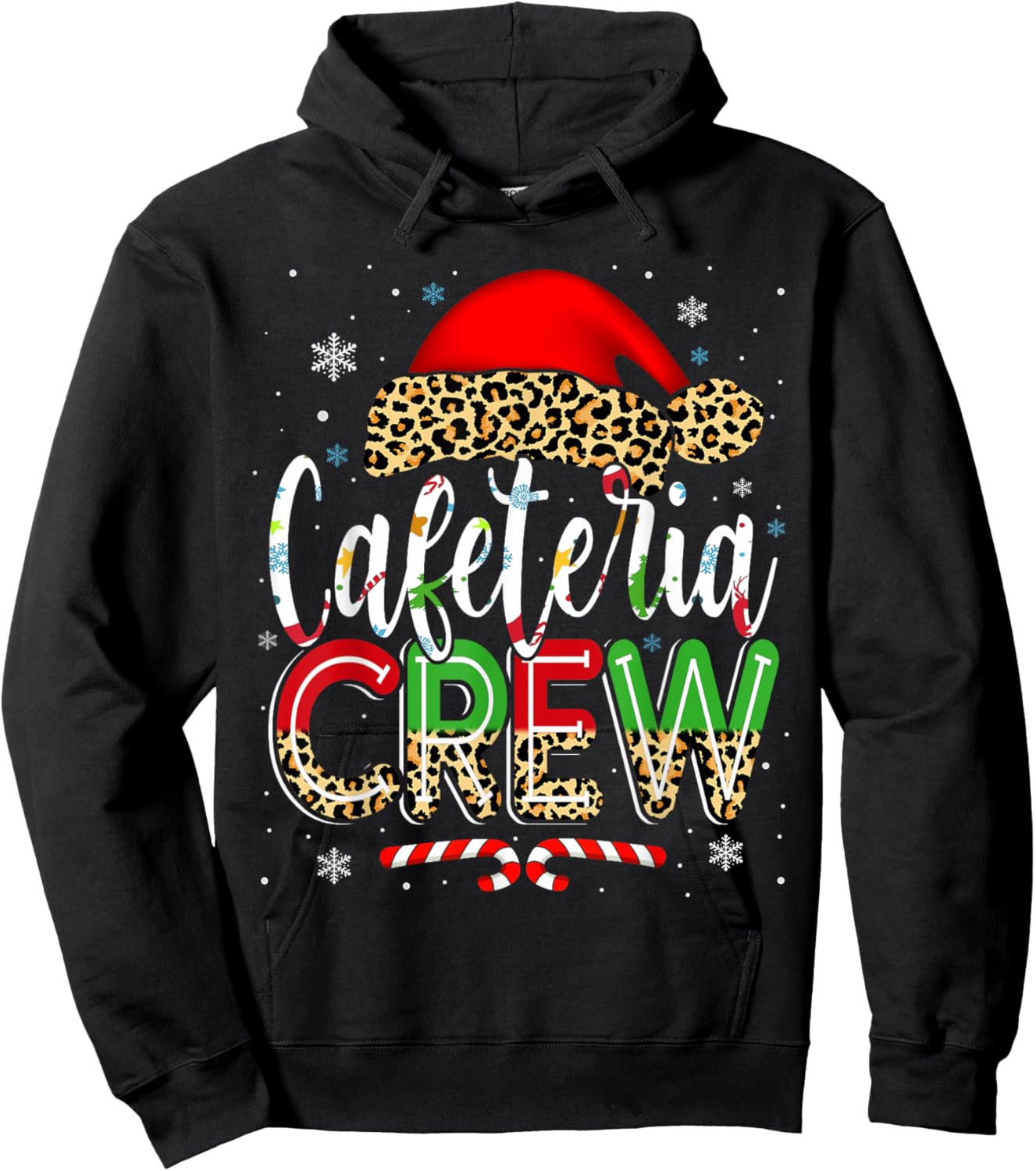 Cafeteria Crew Christmas Lunch Lady Xmas Ugly Sweater Hoodie - Hoodie | Black