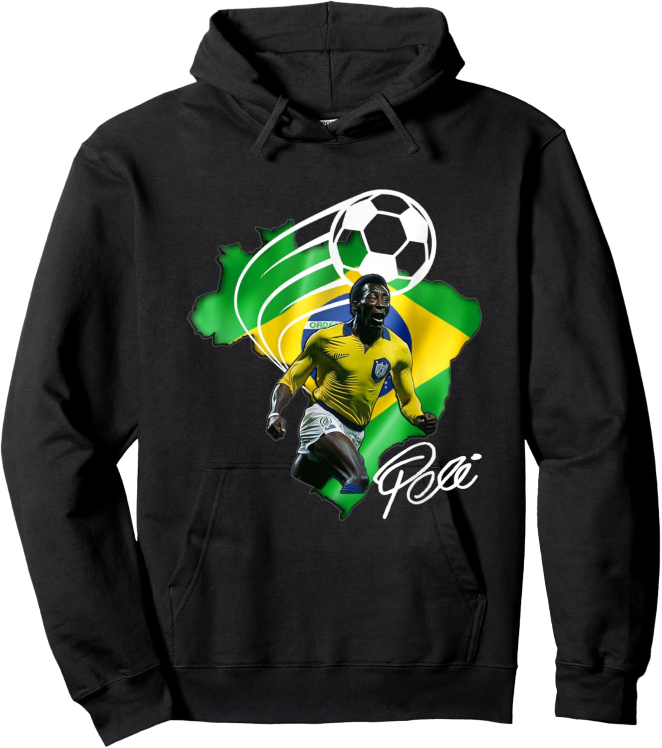 Pele_Brasil_005 Hoodie - Hoodie | Black