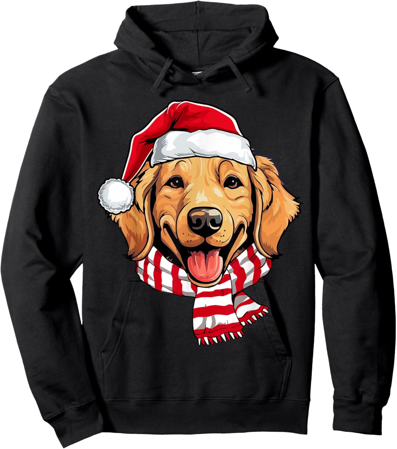 Santa Golden Retriever Christmas Dog Lover Men Women Kids Hoodie - Hoodie | Black