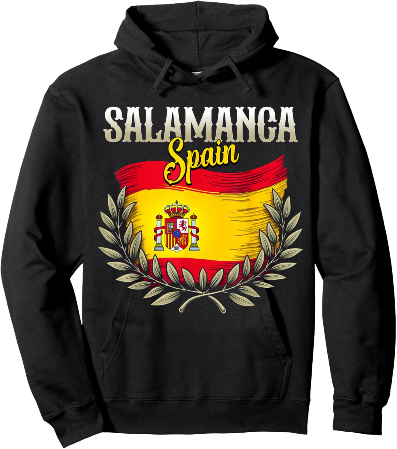 Salamanca Spain Flag Spanish City Salamanca Vacation Travel Hoodie - Hoodie | Black