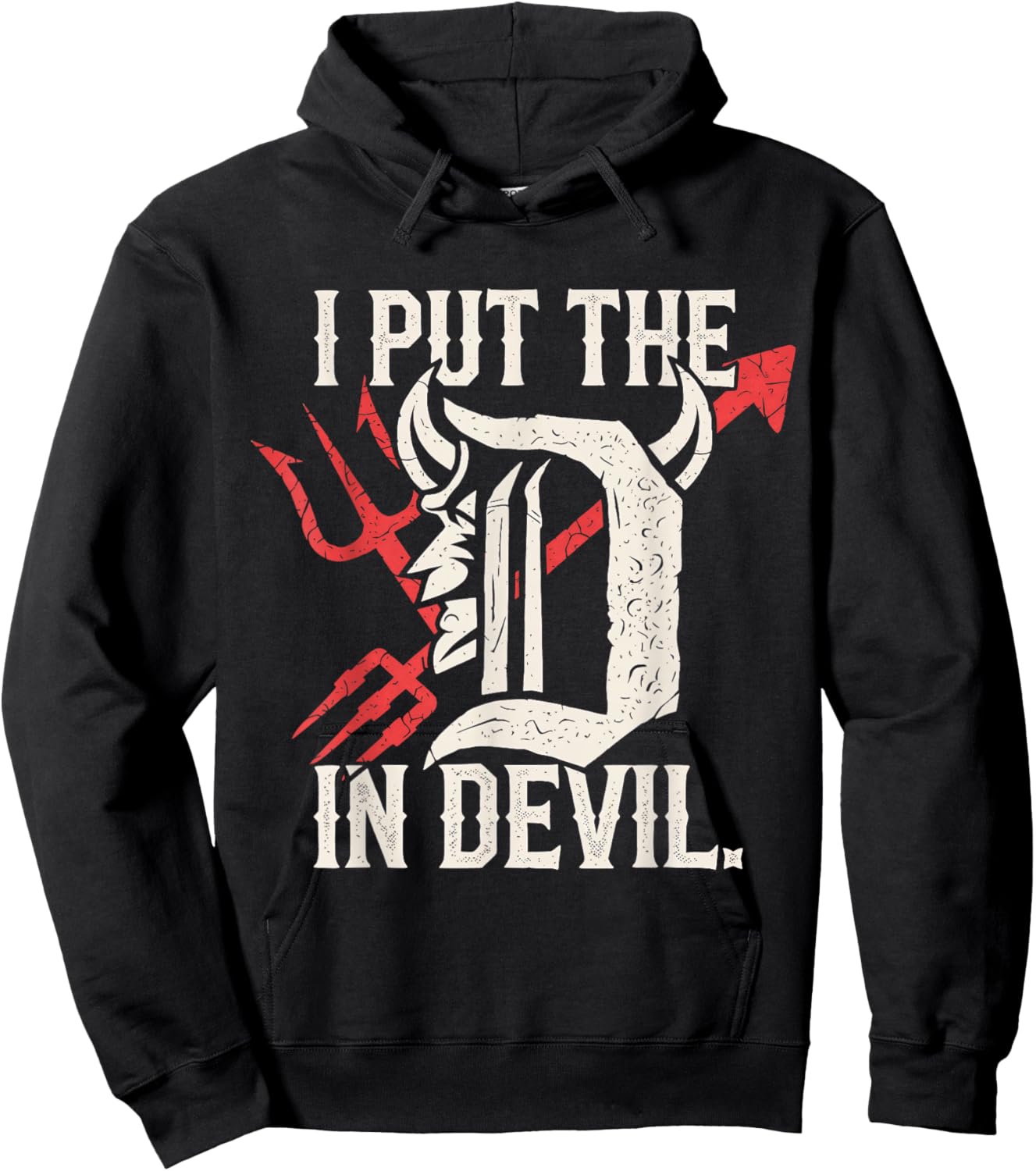 I Put The D in Devil Matching Couple Funny Halloween Hoodie - Hoodie | Black