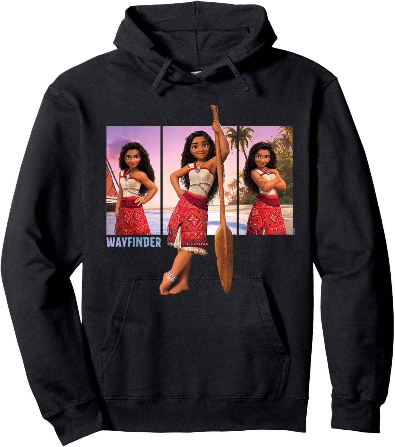 Disney Moana 2 Wayfinder Moana with Oar Pose Trio Hoodie - Hoodie | Black