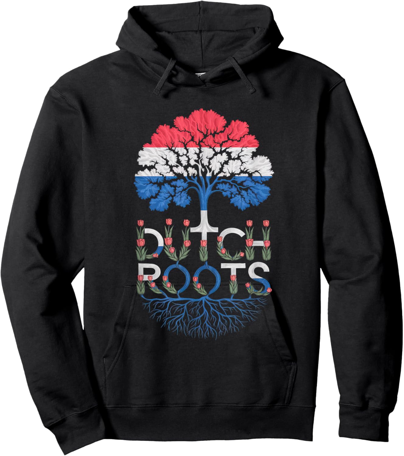 Dutch Roots - Netherlands Flag Colors Family Tree Souvenir Hoodie - Hoodie | Black