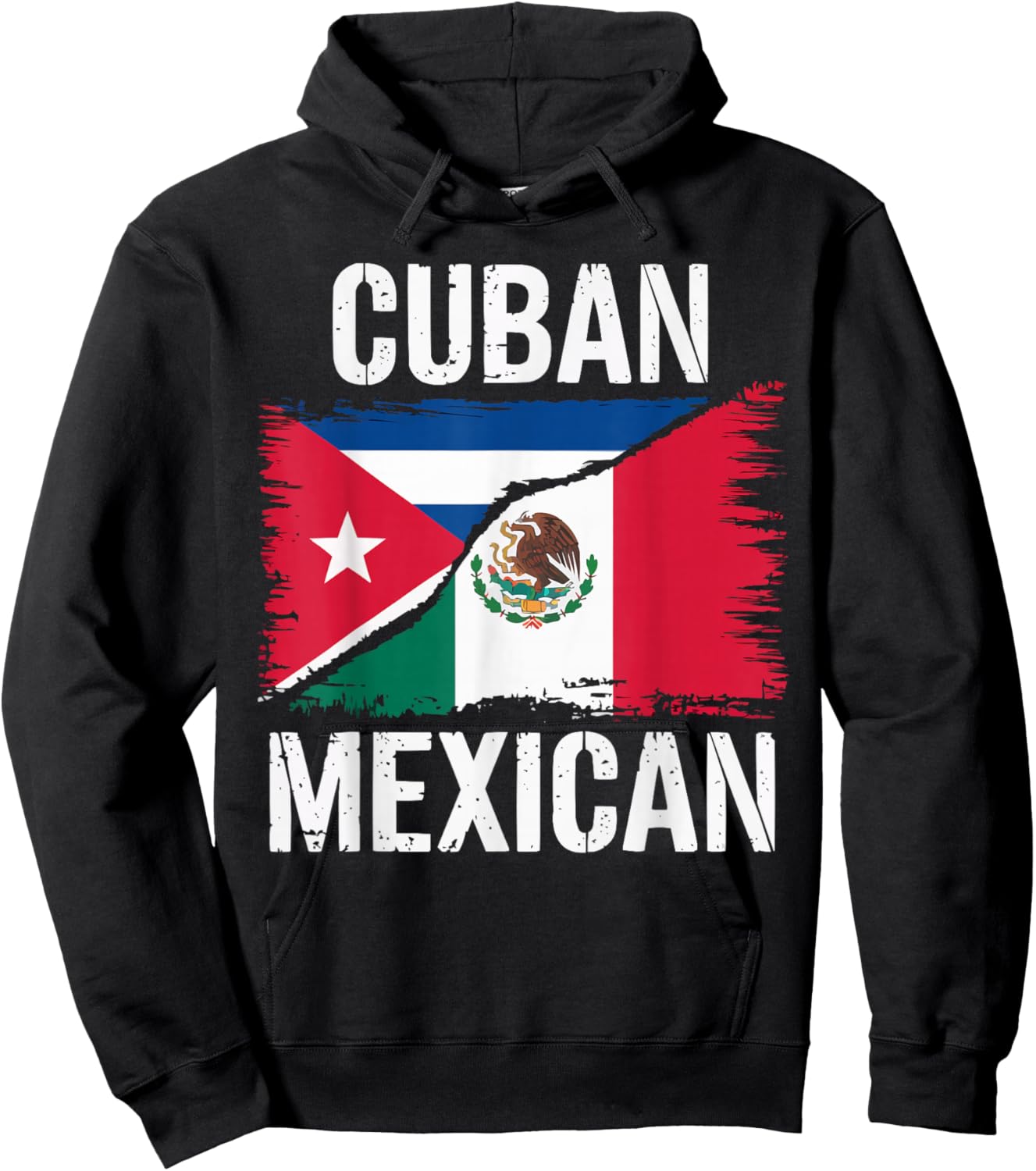 Half Cuban Half Mexican Country Mexico Flag Cuba Hoodie - Hoodie | Black