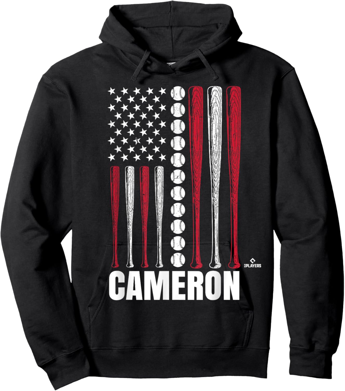 Baseball American Flag Cameron Cannon Prospect Baseball Fan Hoodie - Hoodie | Black