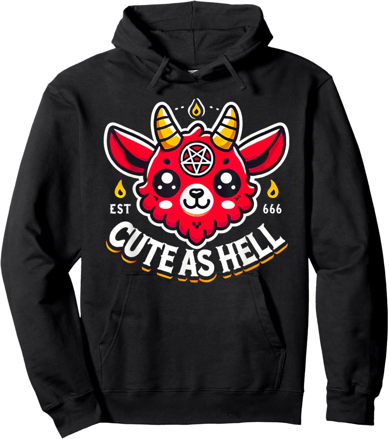 Funny Satanic Occult Cute As Hell Baphomet Hoodie - Hoodie | Black