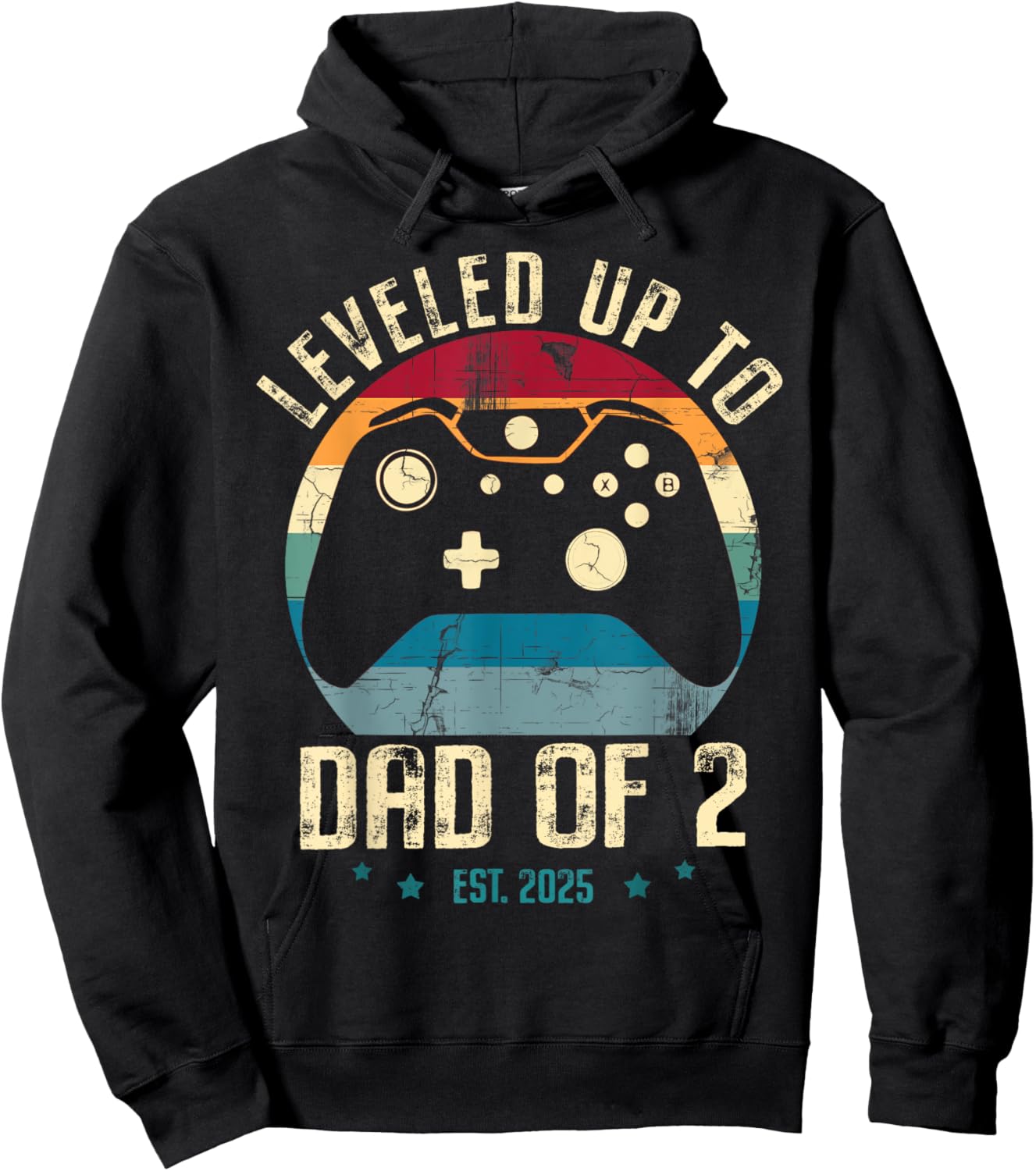I Leveled Up To Dad Of 2 2025 New Gamer Daddy Soon To Be Dad Hoodie - Hoodie | Black