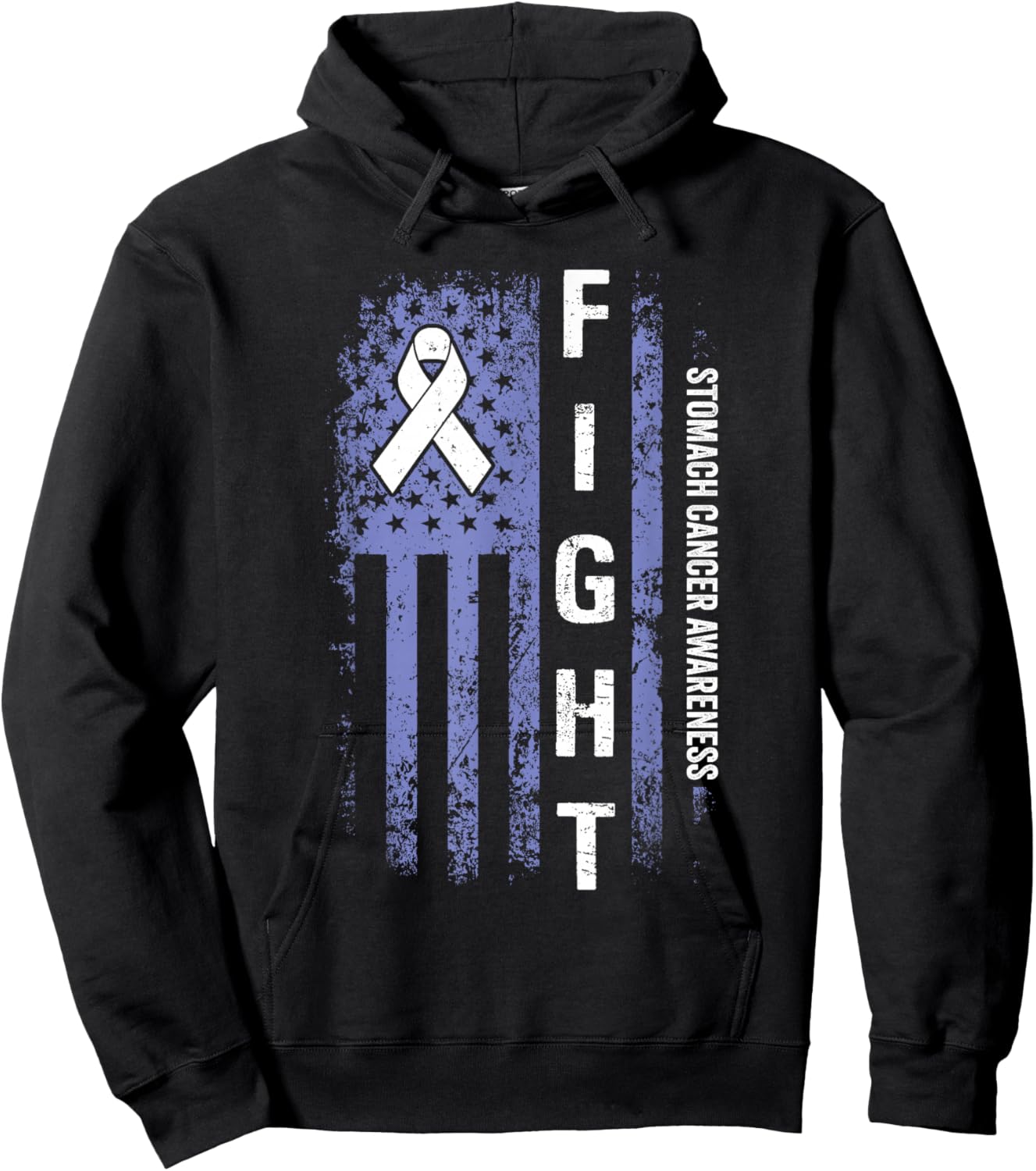 Stomach Cancer Awareness American Flag Stomach Cancer Hoodie - Hoodie | Black