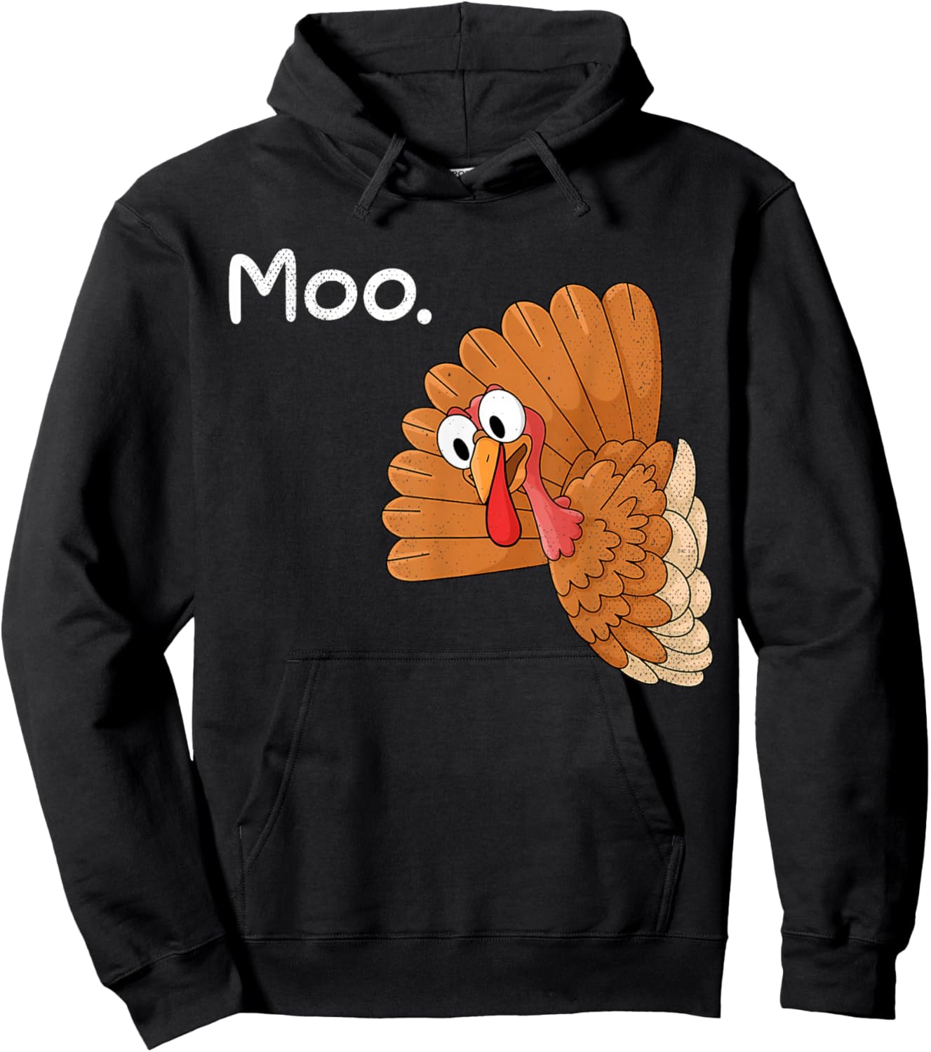 Funny Thanksgiving Turkey Moo I'm A Cow Men Women Kids Hoodie - Hoodie | Black