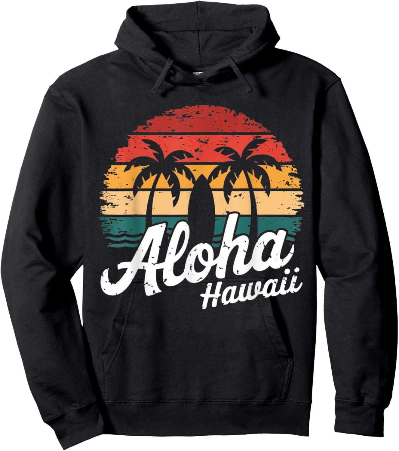 Aloha Hawaii Hawaiian Island sun Beach Surfboard Surf squad Hoodie - Hoodie | Black