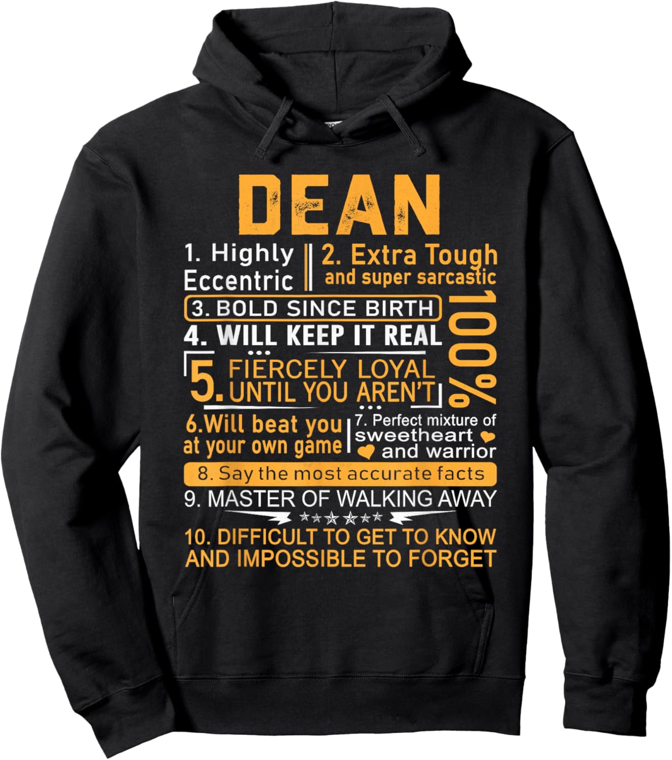 Dean Name Shirt Personalized Dean First Name Hoodie - Hoodie | Black