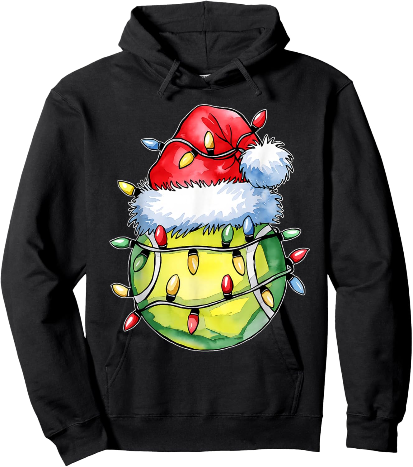 Santa Sports Design Boys Christmas Tennis Player Hoodie - Hoodie | Black
