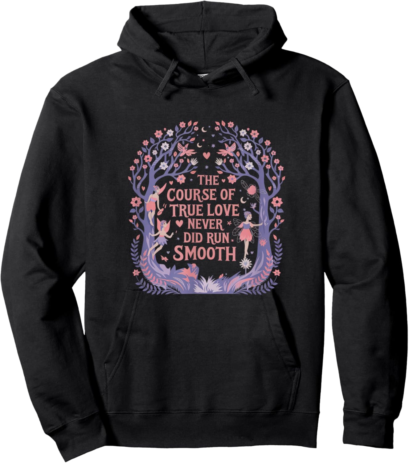 True Love Never Runs Shakespeare Midsummer Night's Dream Hoodie - Hoodie | Black