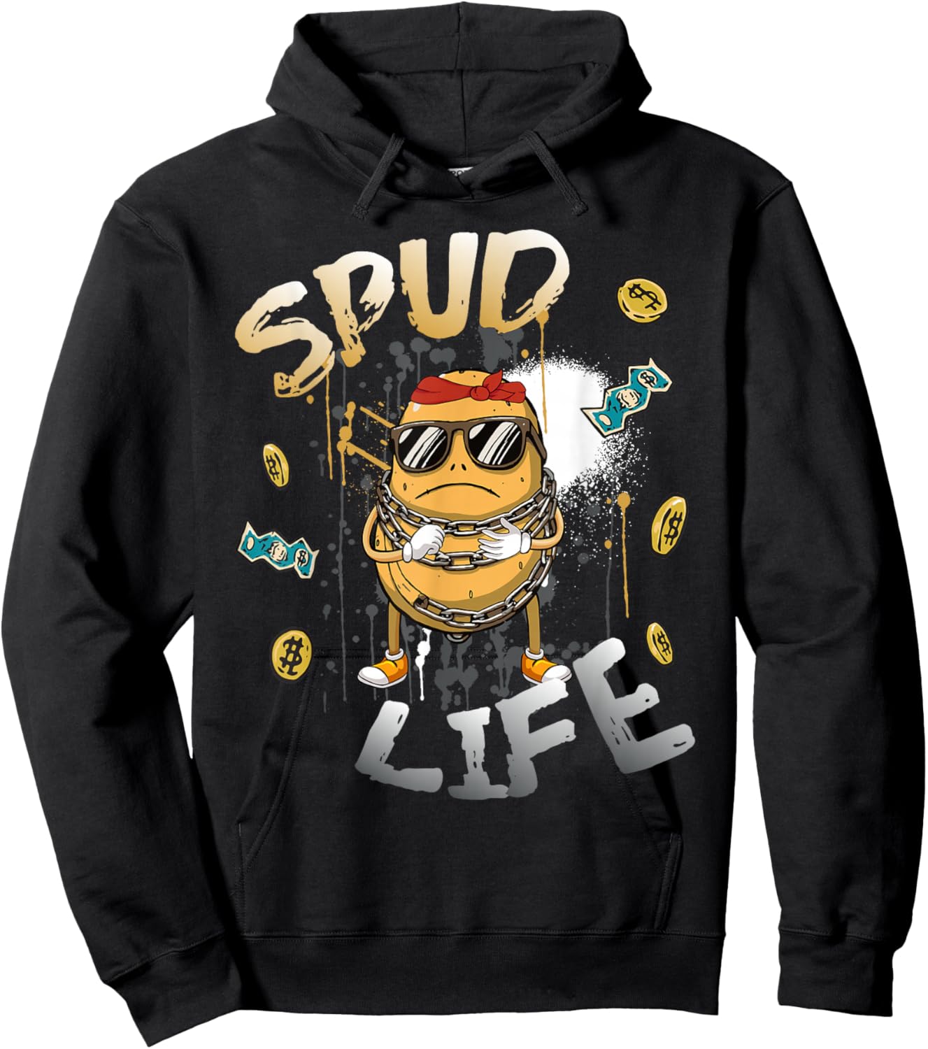 Potato With Sunglass Kids Potatoes Spud Life Hoodie - Hoodie | Black