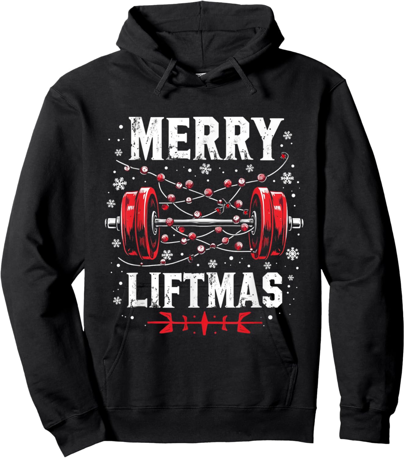 MERRY LIFTMAS Holiday Fitness Hoodie - Hoodie | Black