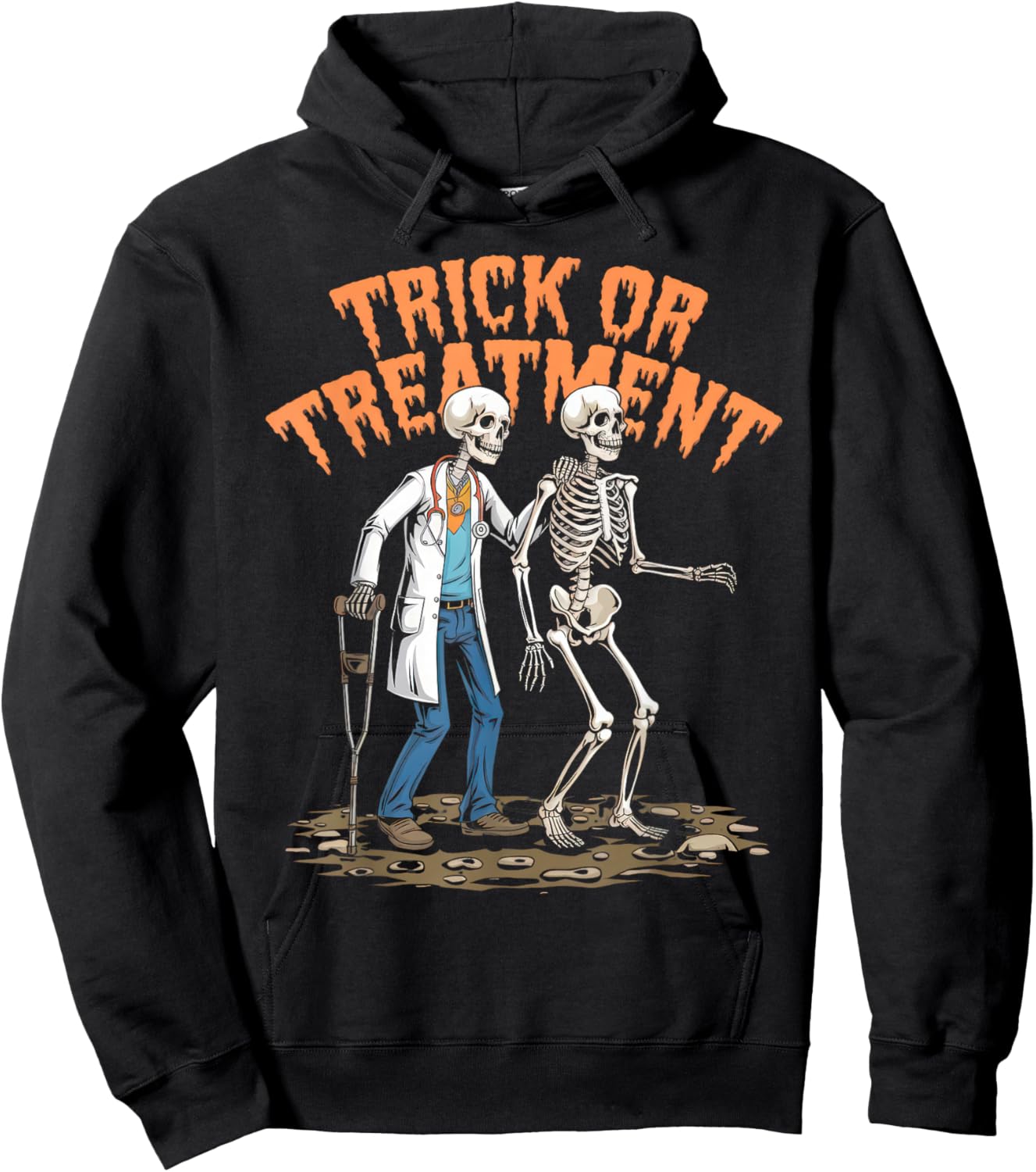 Physical Therapy Halloween Trick or Treatment Skeleton PT Hoodie - Hoodie | Black