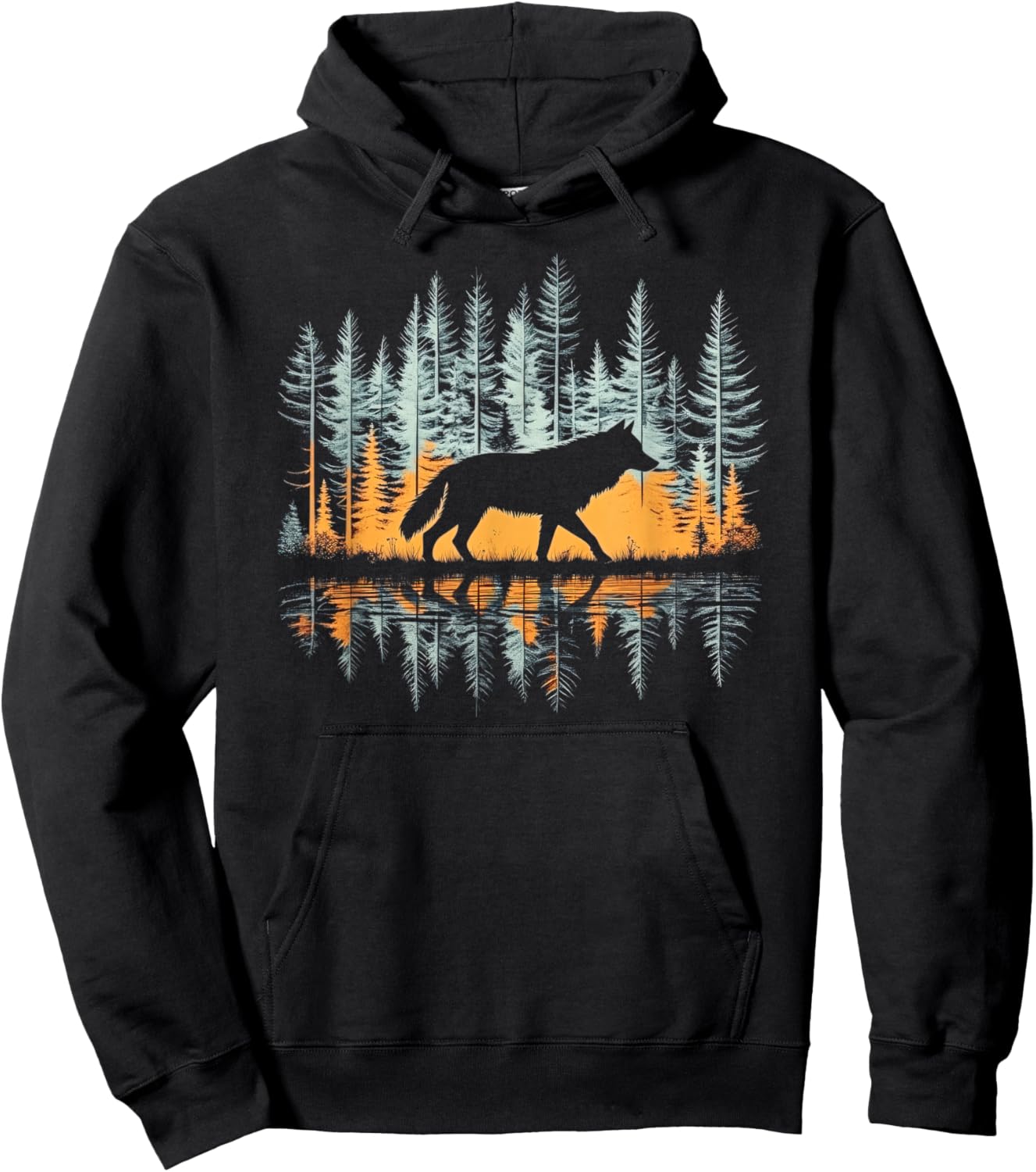Cool Graphic Wolf Nature - -Adults & Kids, Black, Small, Short Sleeve Hoodie - Hoodie | Black