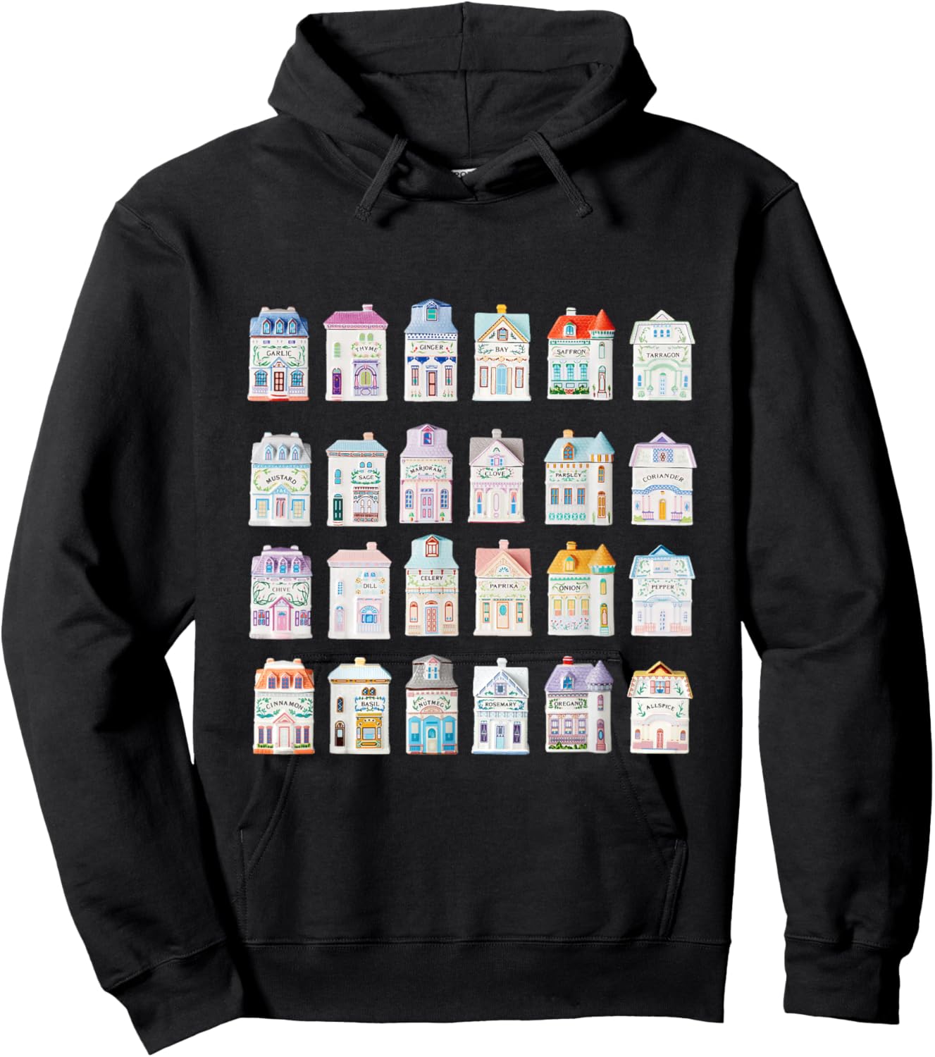 Spice Village, Spice Jar Collection Houses Hoodie - Hoodie | Black