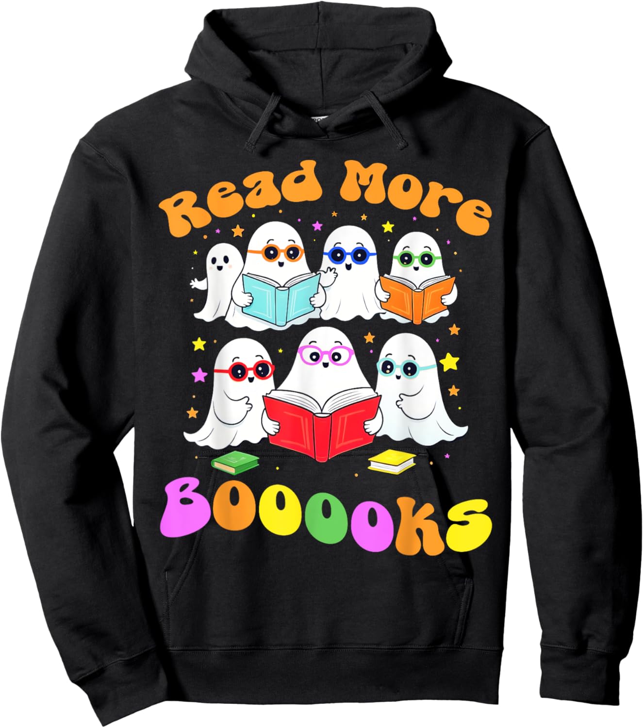 Read More Books Ghost Book Halloween Boooooks Teacher Kids Hoodie - Hoodie | Black