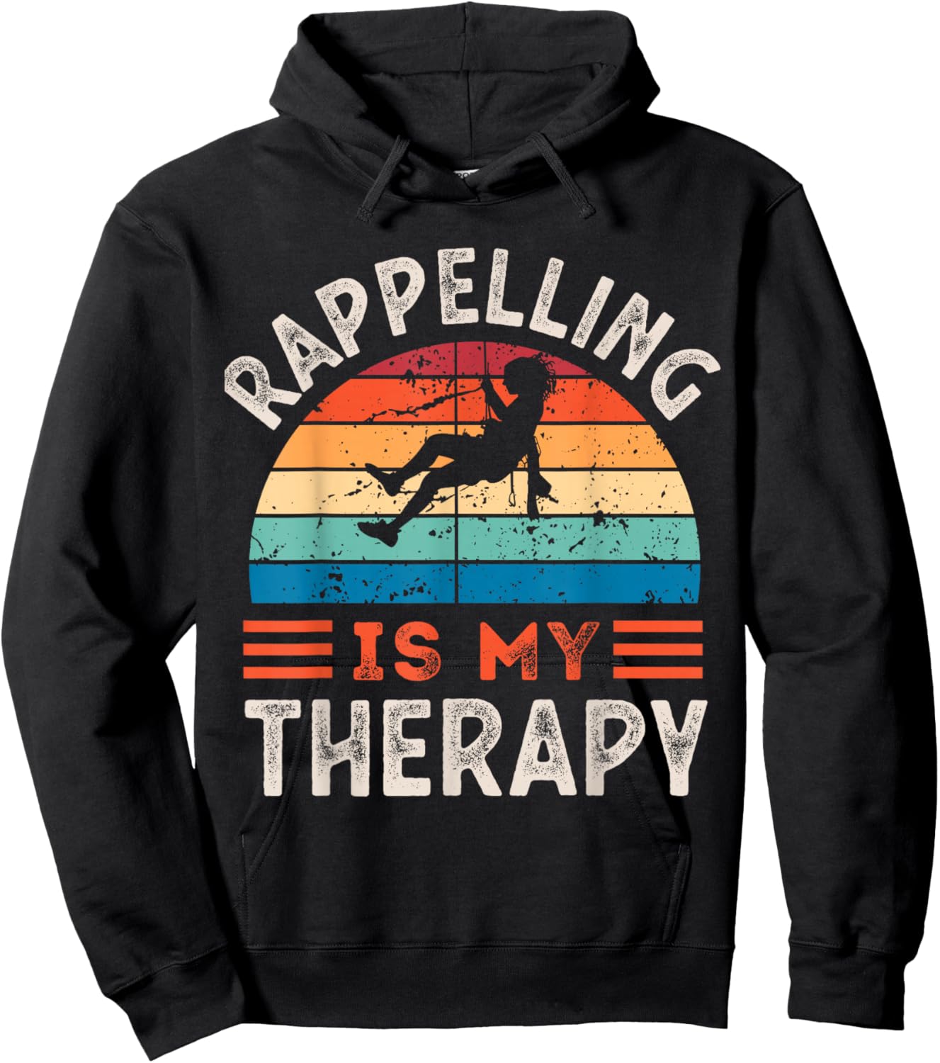 Rappelling is my Therapy Funny Hoodie - Hoodie | Black