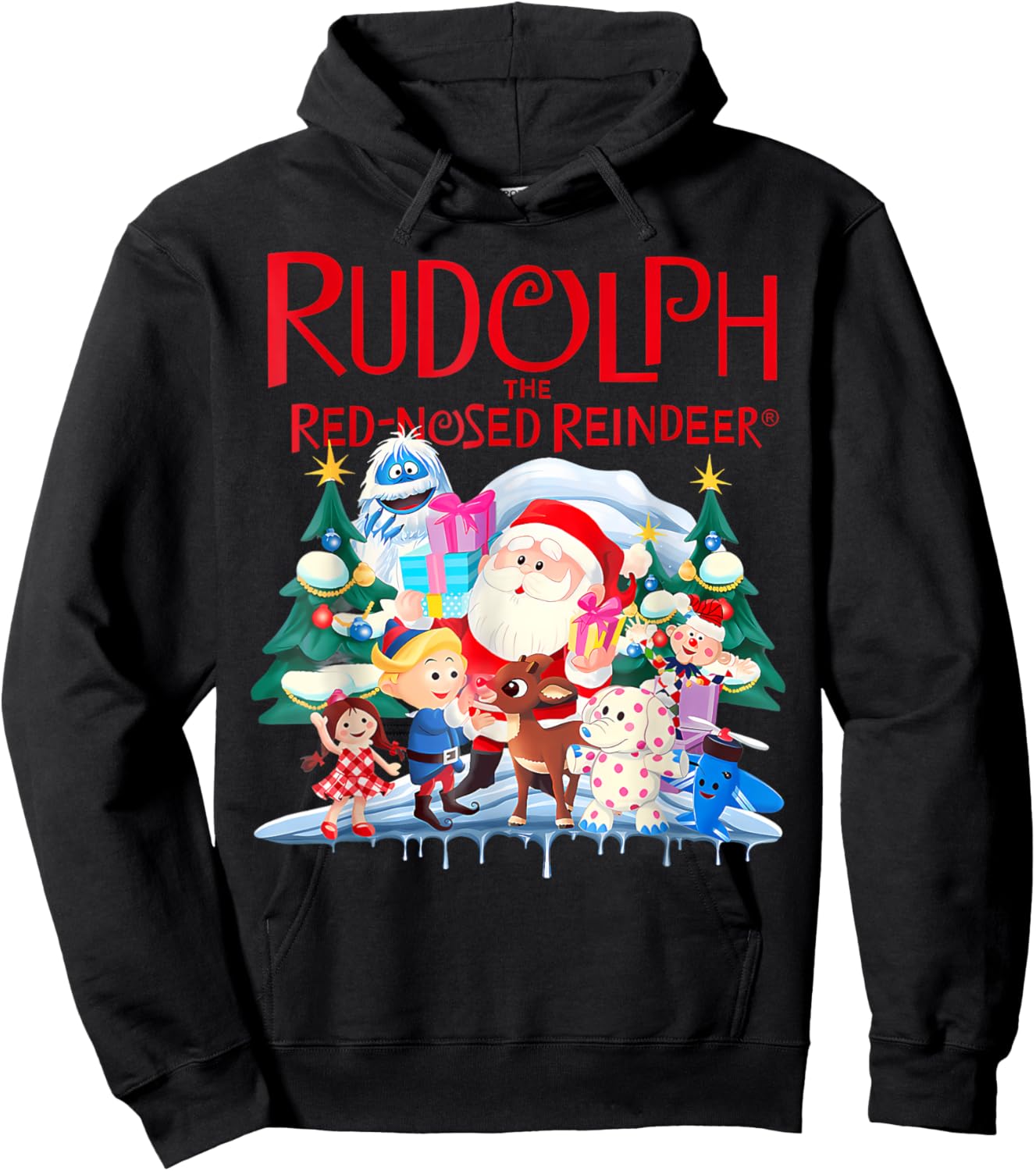 Cute Rudolph The Red Nosed Reindeer Christmas Hoodie - Hoodie | Black