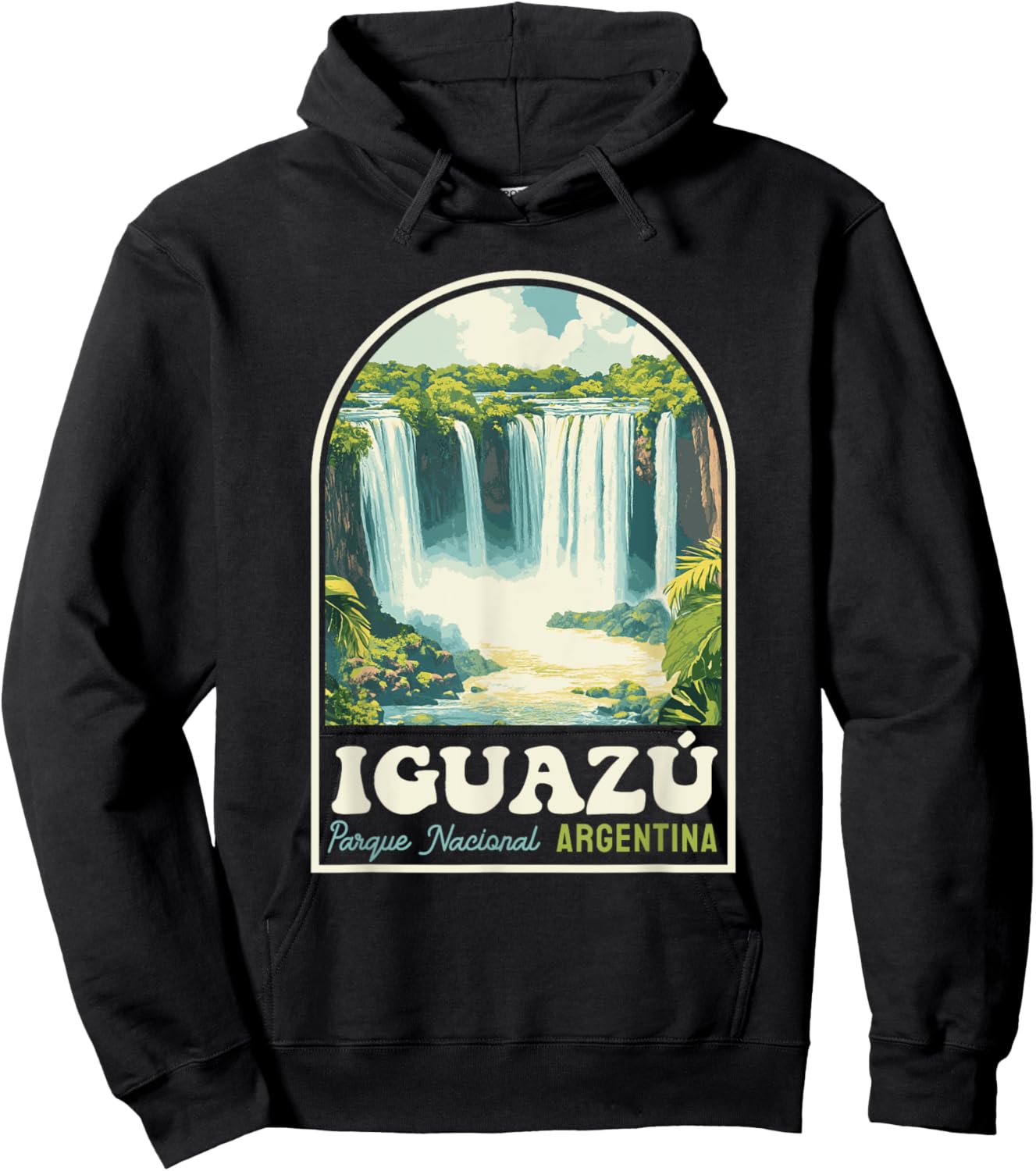 Iguazú Falls National Park Argentina Retro Travel Souvenir Hoodie - Hoodie | Black