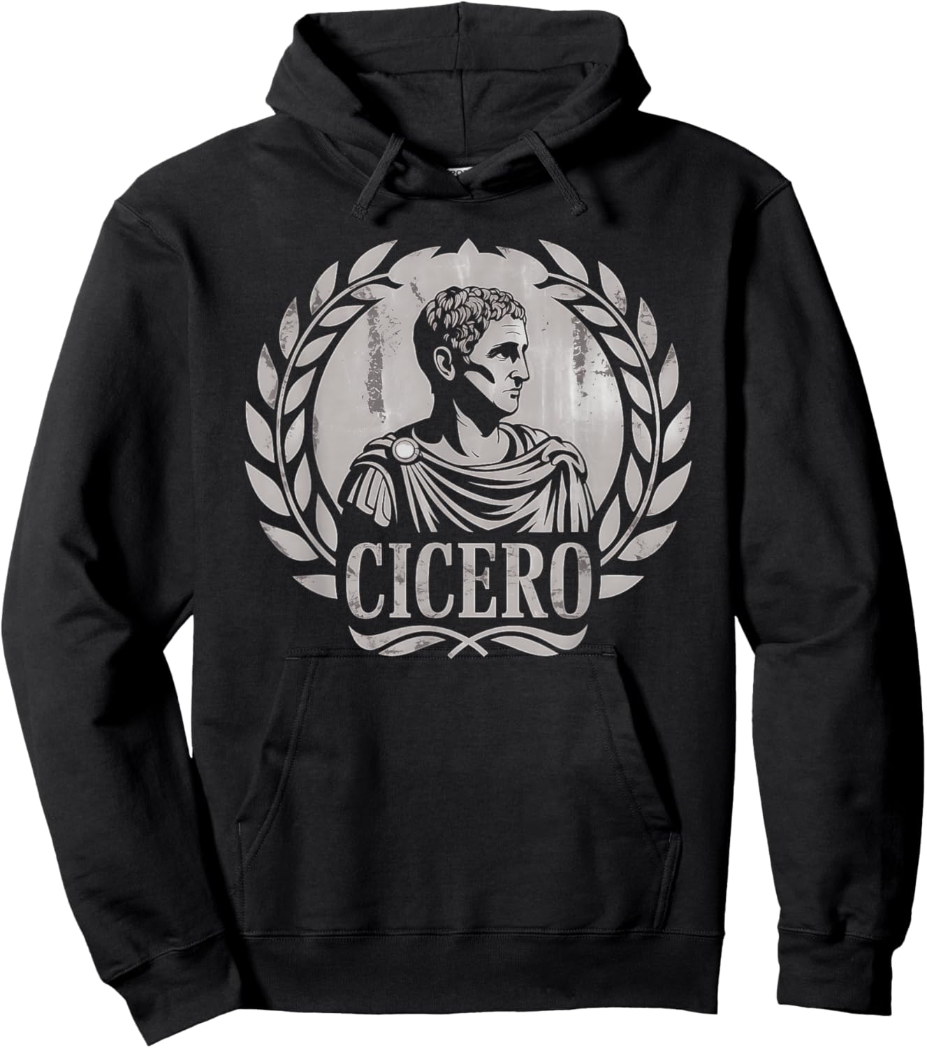 Agema Apparel -Adults Cicero Ancient Roman History , Black, Small, Short Sleeve Hoodie - Hoodie | Black