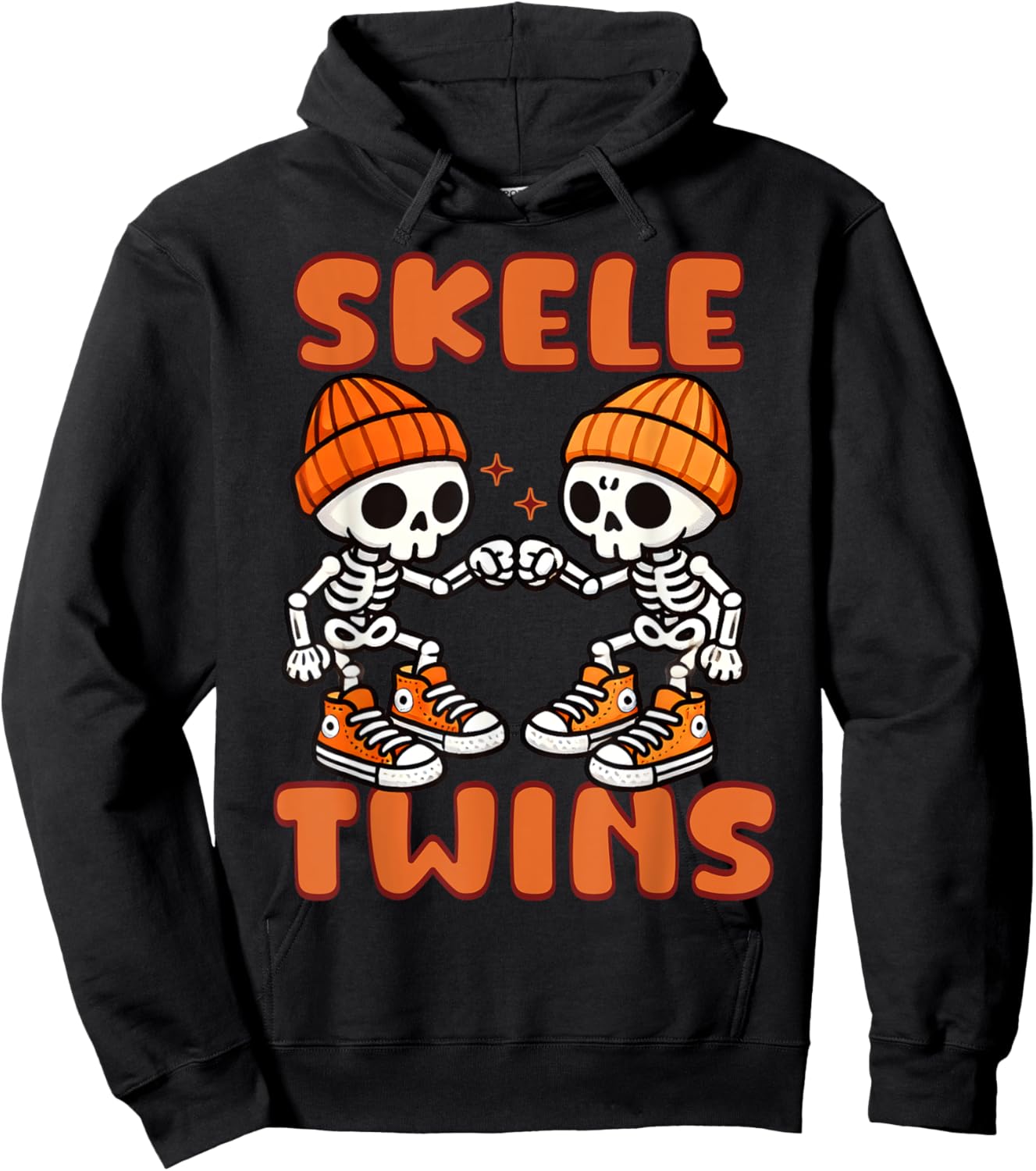 Twin Boys Twinning Halloween Best Friend Matching Skeleton Hoodie - Hoodie | Black