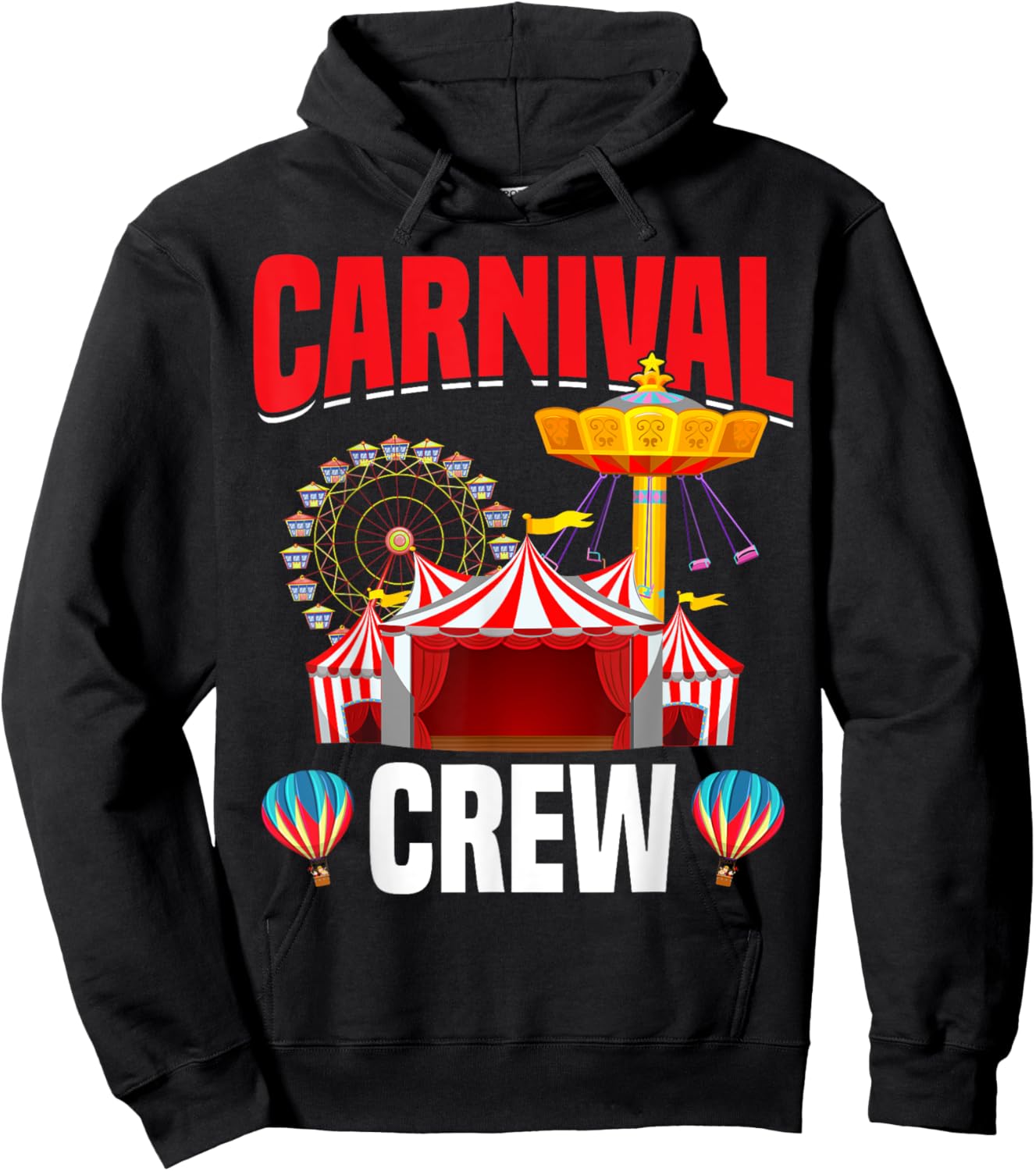 Carnival Crew Funny Circus Staff Costume Circus Theme Party Hoodie - Hoodie | Black