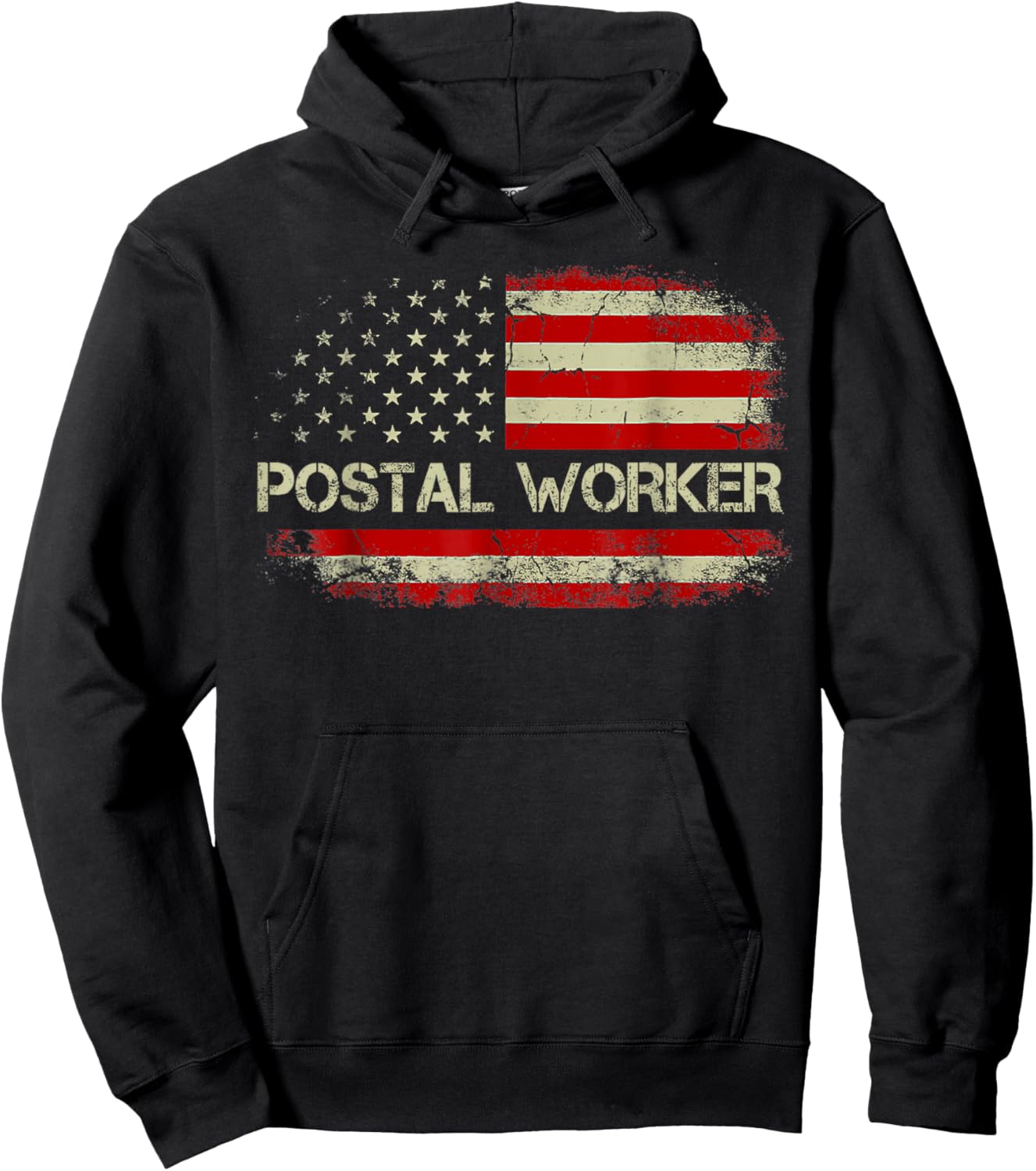American Postal Worker USA Flag Mailman Mail 4th of July Hoodie - Hoodie | Black