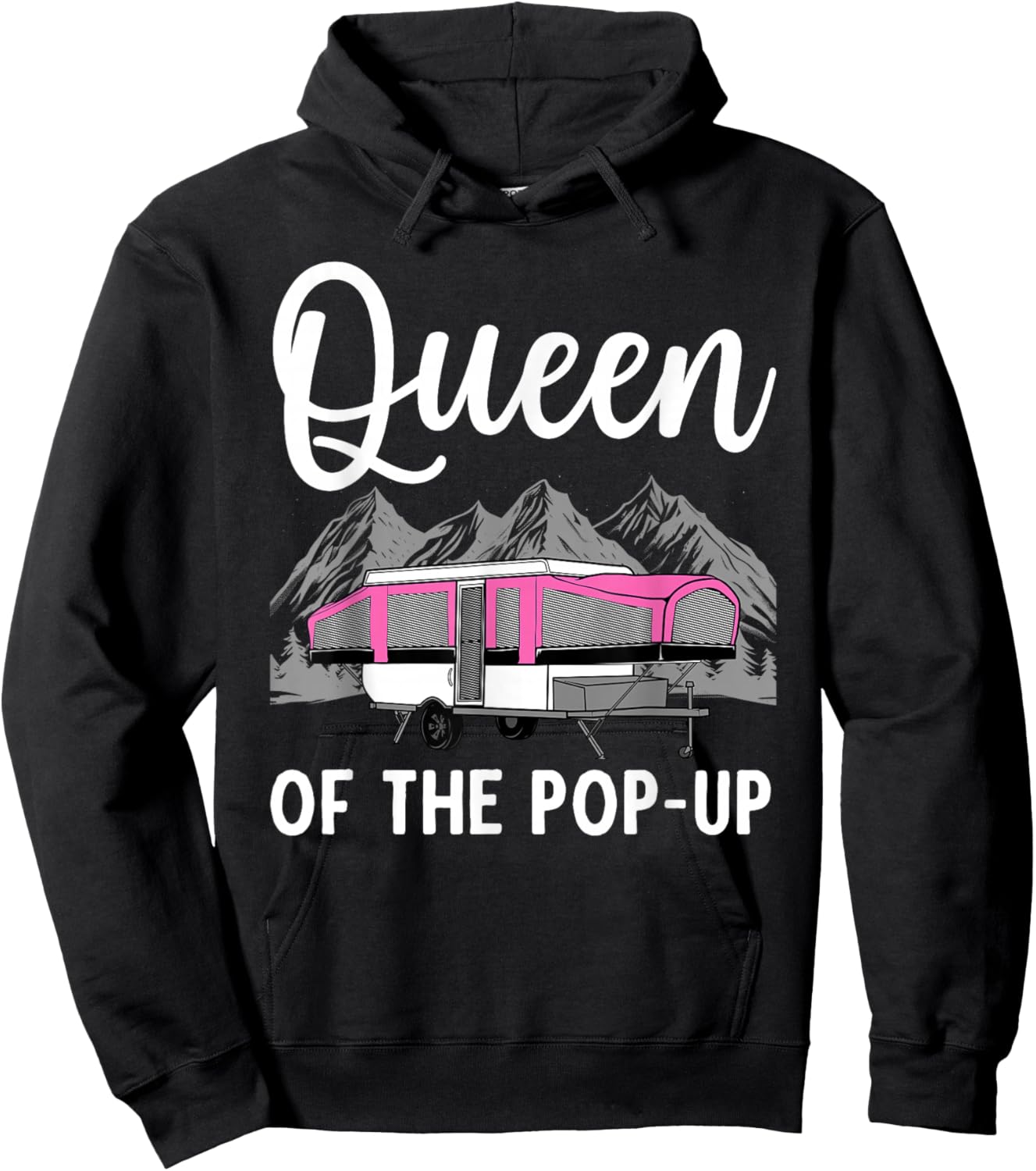 Pop Up Camper Art Girls Pop Up Trailer Camping Hoodie - Hoodie | Black