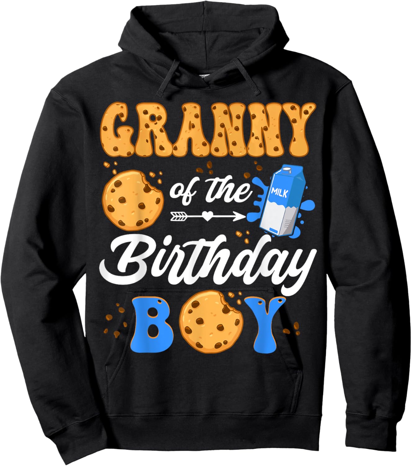 Granny Of The Birthday Boy Milk And Cookies 1St Birthday Hoodie - Hoodie | Black